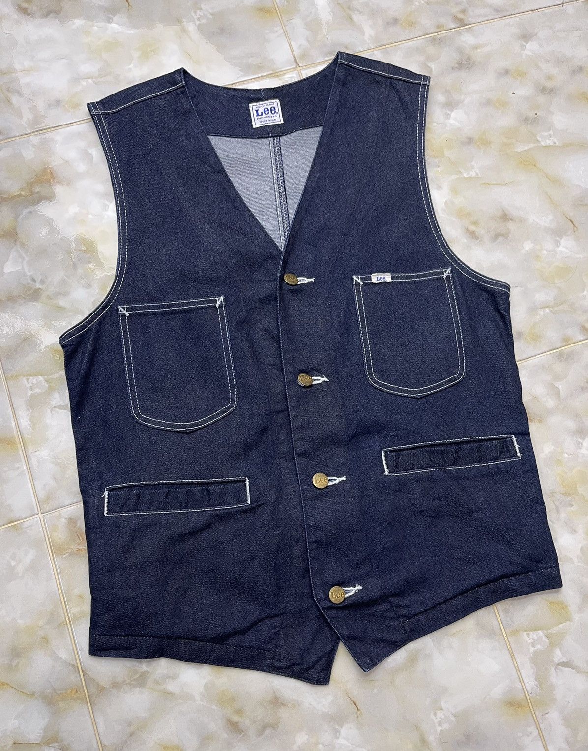 Lee Vintage Lee OZ Indigo denim Workwear Vest Jacket Size US M / EU 48-50 / 2 - 3 Thumbnail