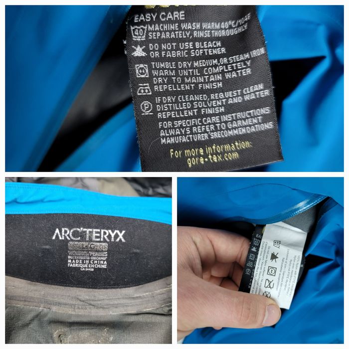 arc teryx drying instructions