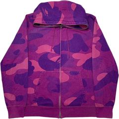 BAPE Color Camo NW20 Full Zip Shark Hoodie Grey/Purple Men's - SS14 - GB