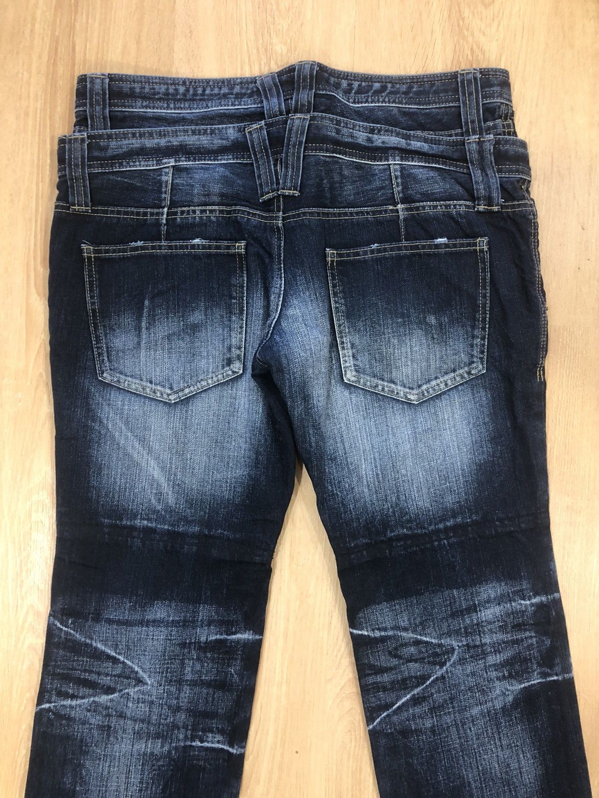 PPFM Japanese PPFM Double Waist Distressed Denim Punk Style Blue Size US 33 - 8 Thumbnail