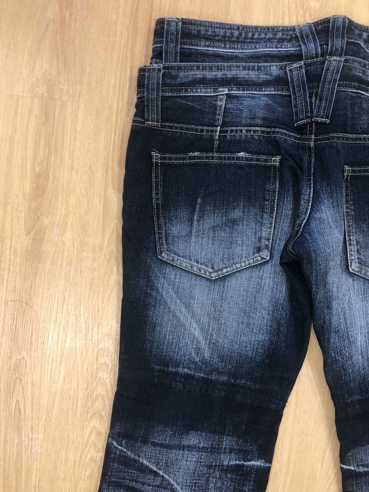 PPFM Japanese PPFM Double Waist Distressed Denim Punk Style Blue Size US 33 - 9 Thumbnail