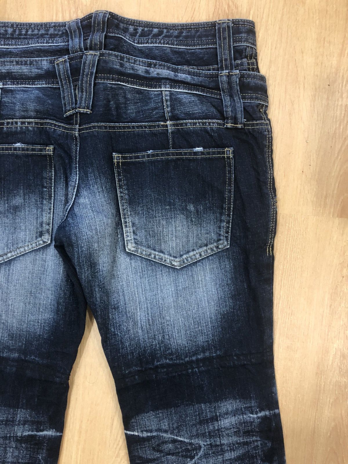 PPFM Japanese PPFM Double Waist Distressed Denim Punk Style Blue Size US 33 - 10 Thumbnail