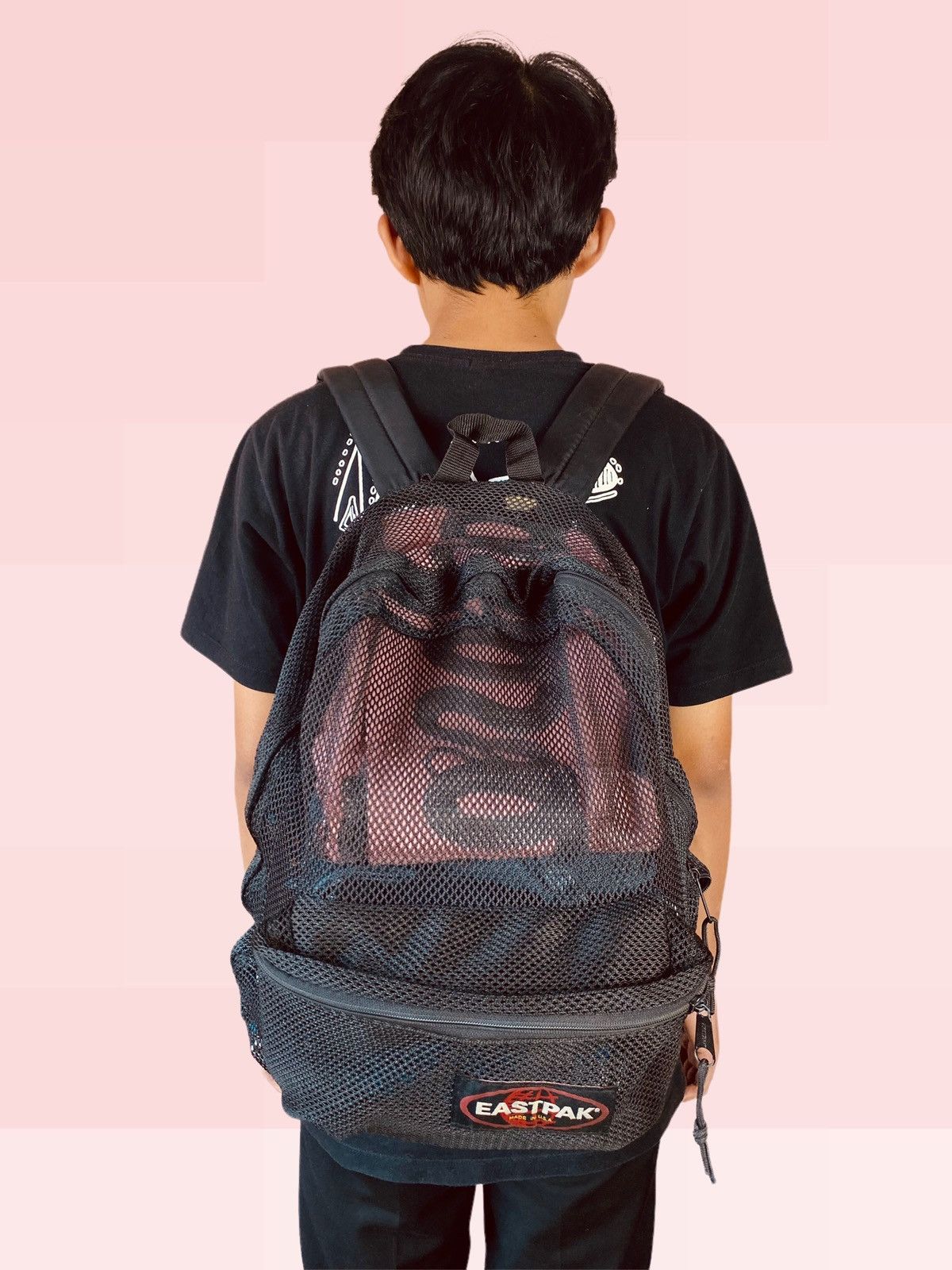 image of Needgone1990S Eastpak - Fish Net Backpack in Black, Men's