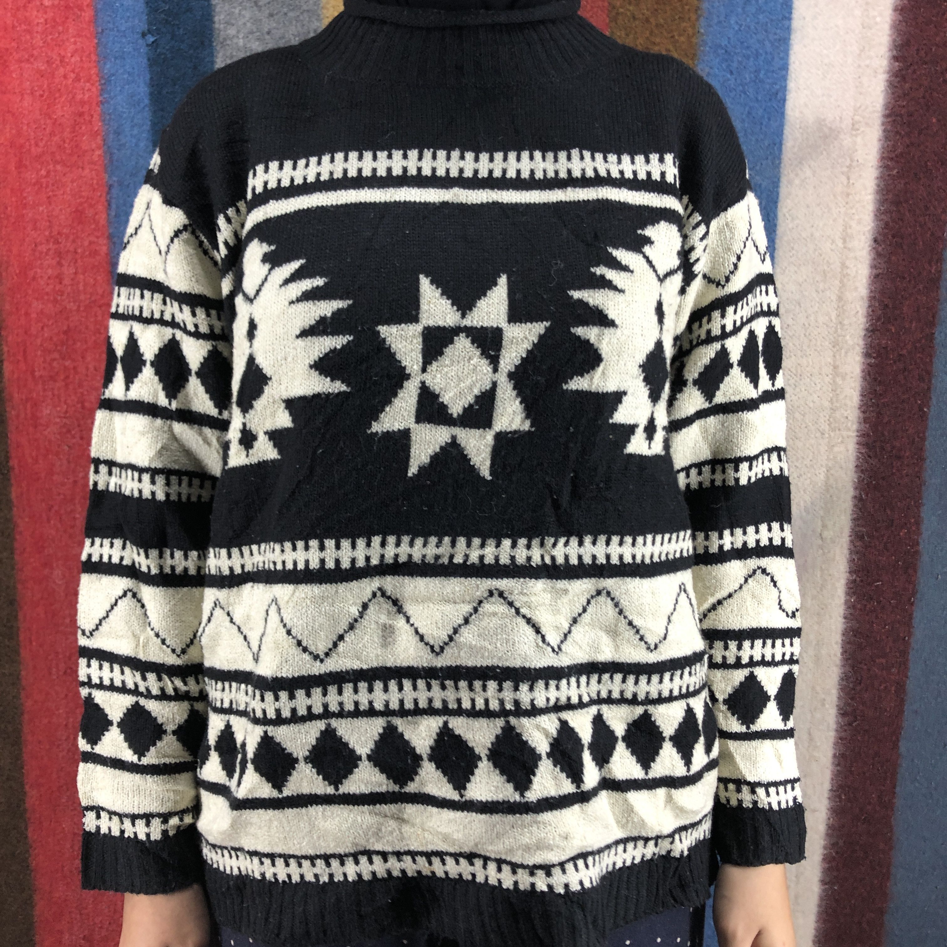 Japanese Brand DETAIL Women Knitwear Geometry Art Design #0461/S Size S / US 4 / IT 40 - 3 Thumbnail