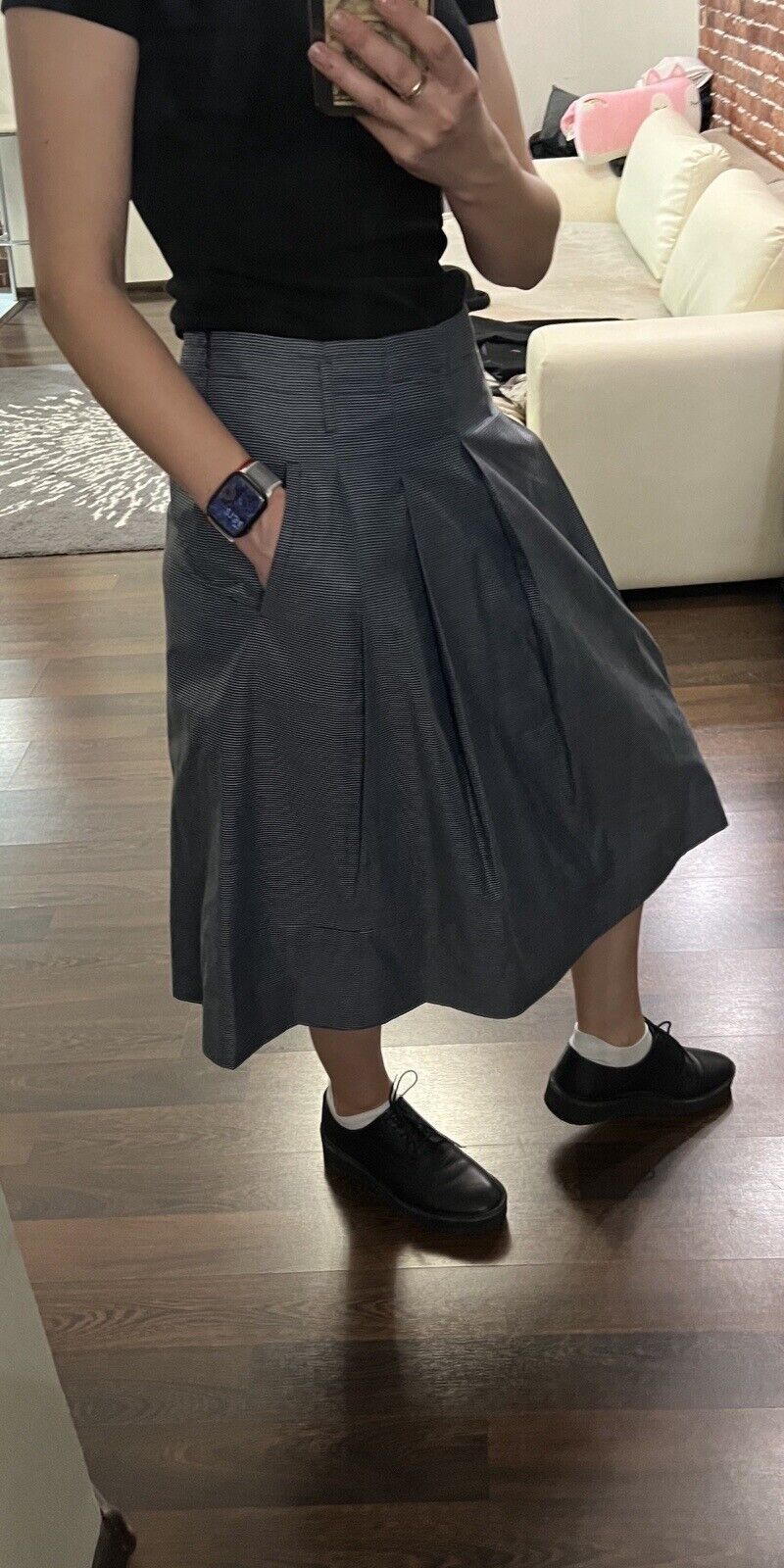Brunello Cucinelli Gunex By Brunello Cucinelli Skirt Striped Blue Size S Size 28" / US 6 / IT 42 - 15 Thumbnail