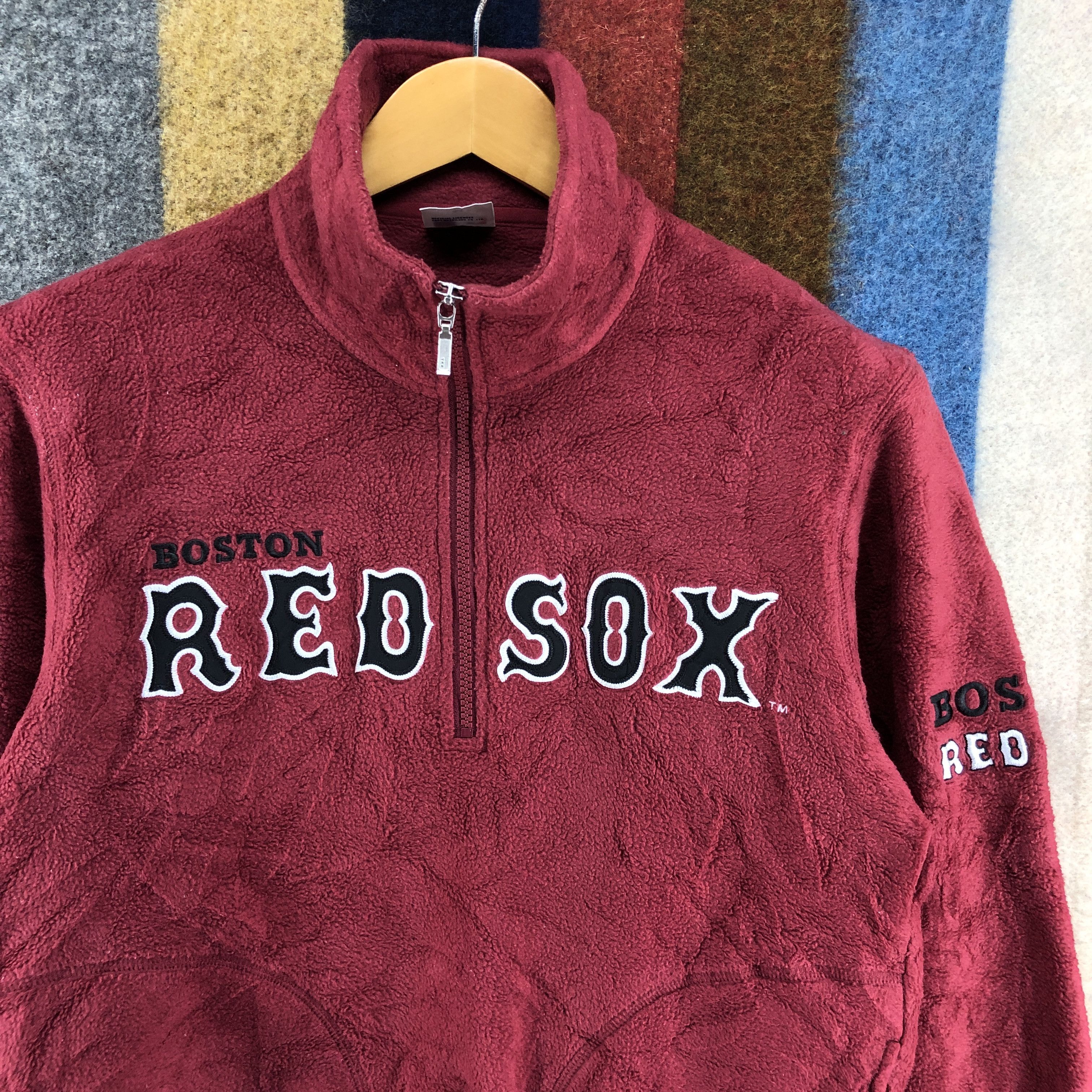 MLB Y2K Vintage BOSTON RED SOX Turtle Neck Fleece #052/C Size US S / EU 44-46 / 1 - 2 Thumbnail