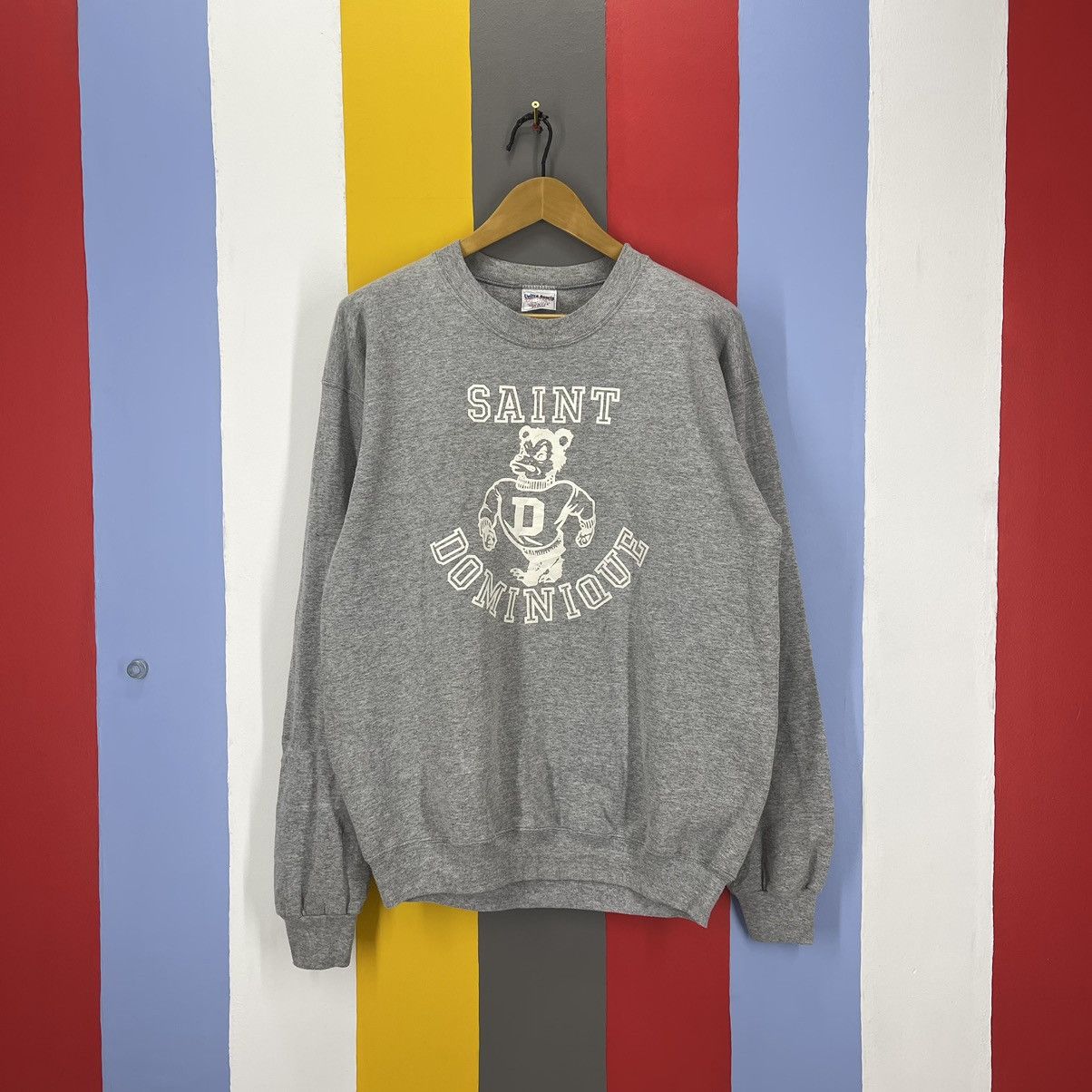 Vintage 90s Vintage SAINT DOMINIQUE Crew Neck Sweatshirt #1084/AL Size US L / EU 52-54 / 3 - 1 Thumbnail