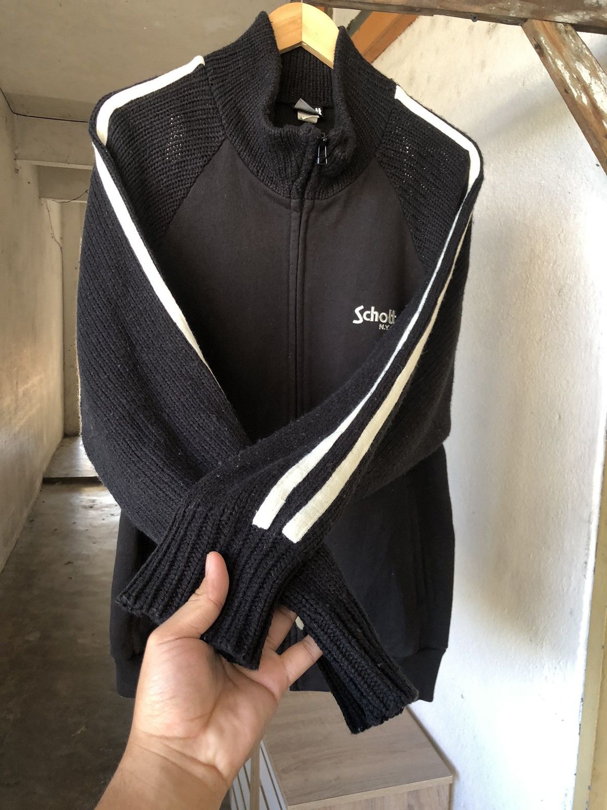 Schott Vintage Schott N.Y.C Sport Wear Knit Zip Up Sweater Size US XL / EU 56 / 4 - 2 Thumbnail
