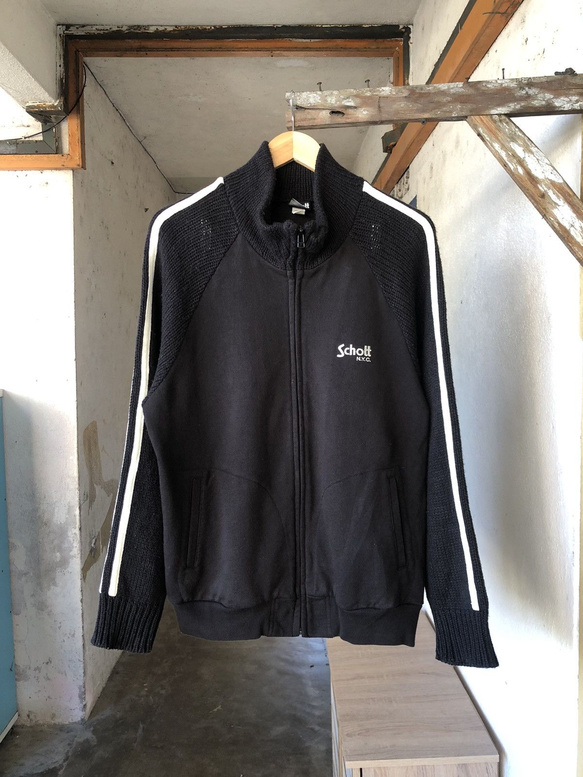 Schott Vintage Schott N.Y.C Sport Wear Knit Zip Up Sweater Size US XL / EU 56 / 4 - 3 Thumbnail