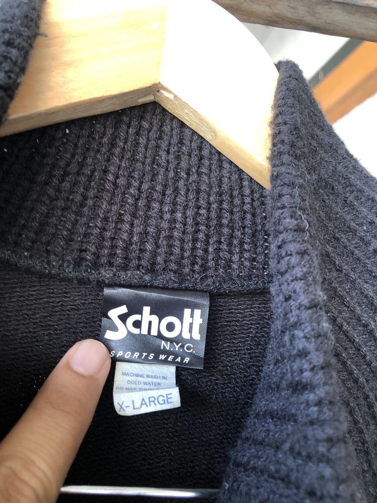 Schott Vintage Schott N.Y.C Sport Wear Knit Zip Up Sweater Size US XL / EU 56 / 4 - 13 Thumbnail