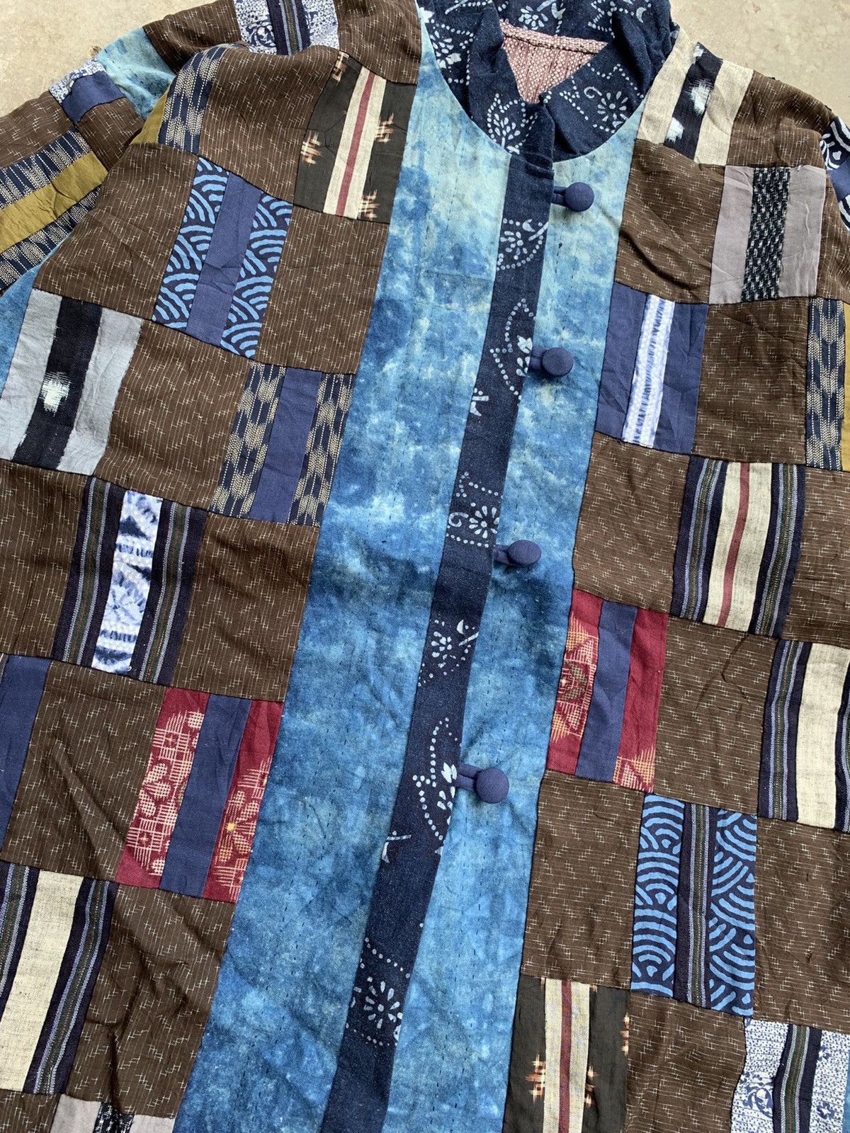 Japanese Brand × Vintage Vintage Indigo PatchWork Noragi Kimono Cardigan Jacket Size US L / EU 52-54 / 3 - 3 Thumbnail