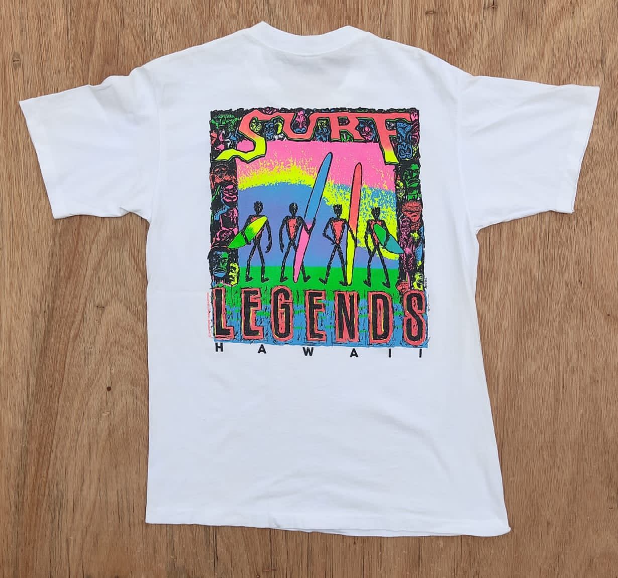 image of Made In USA x Vintage Tee Surfing D4 in White, Men's (Size Large)