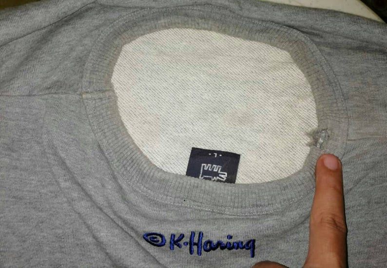 Keith Haring Distressed Keith Haring Sweatshirt big logo Flag USA (s191) Size US L / EU 52-54 / 3 - 6 Thumbnail