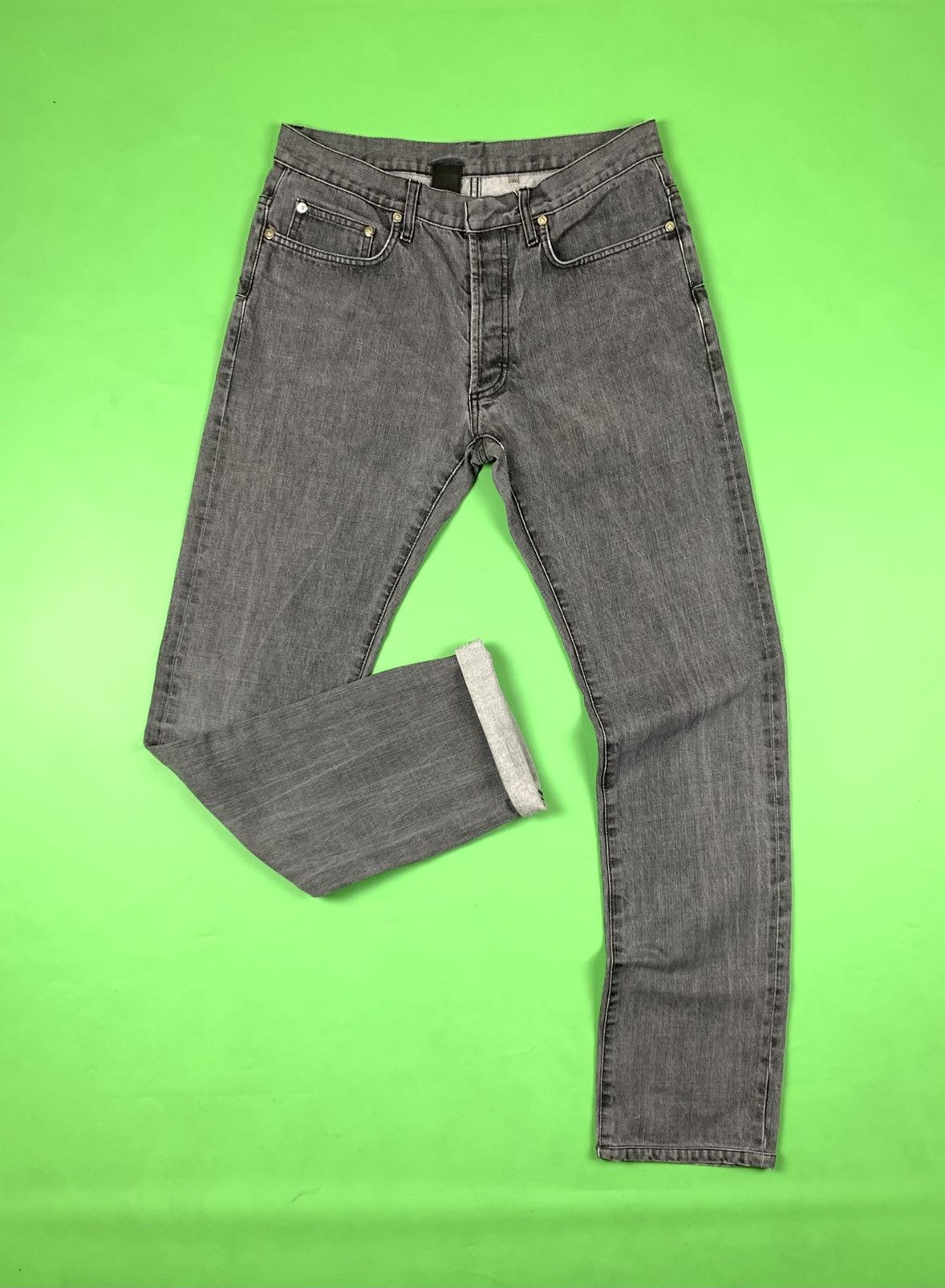 Dior / Hedi Slimane Grey Washed Denim Pants / Jeans