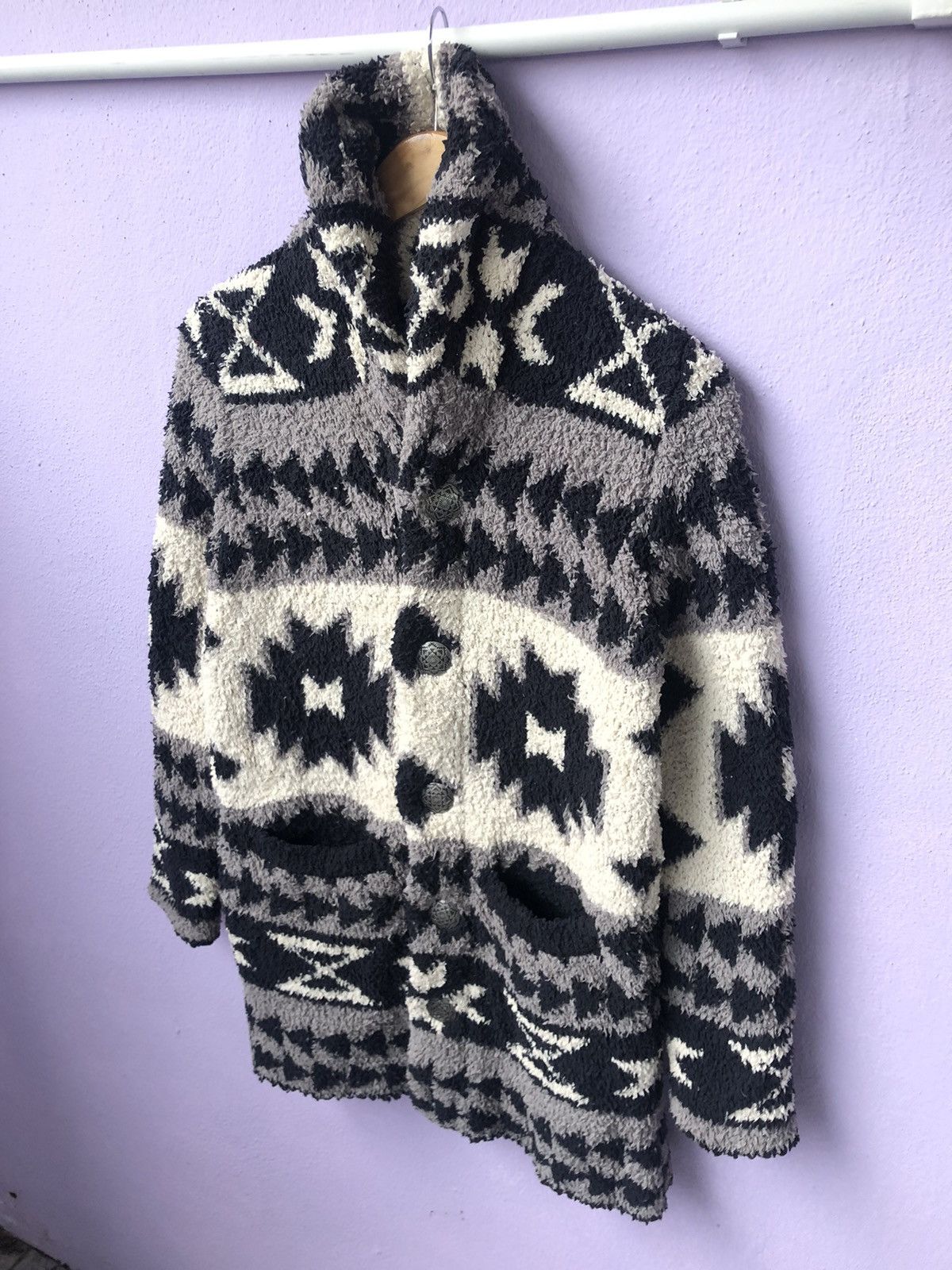 Japanese Brand Vintage Cali Surf Mohair Deep pile Cardigan Jacket Size US M / EU 48-50 / 2 - 5 Thumbnail