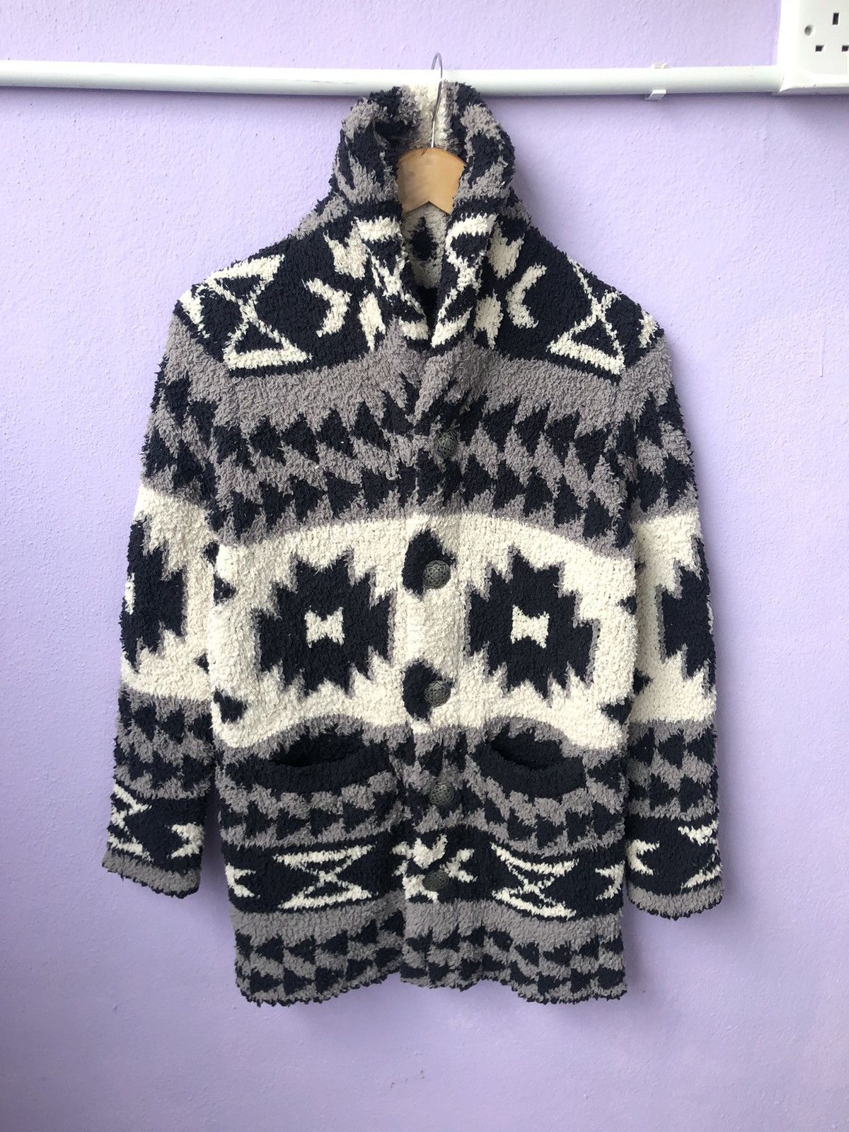 Japanese Brand Vintage Cali Surf Mohair Deep pile Cardigan Jacket Size US M / EU 48-50 / 2 - 3 Thumbnail