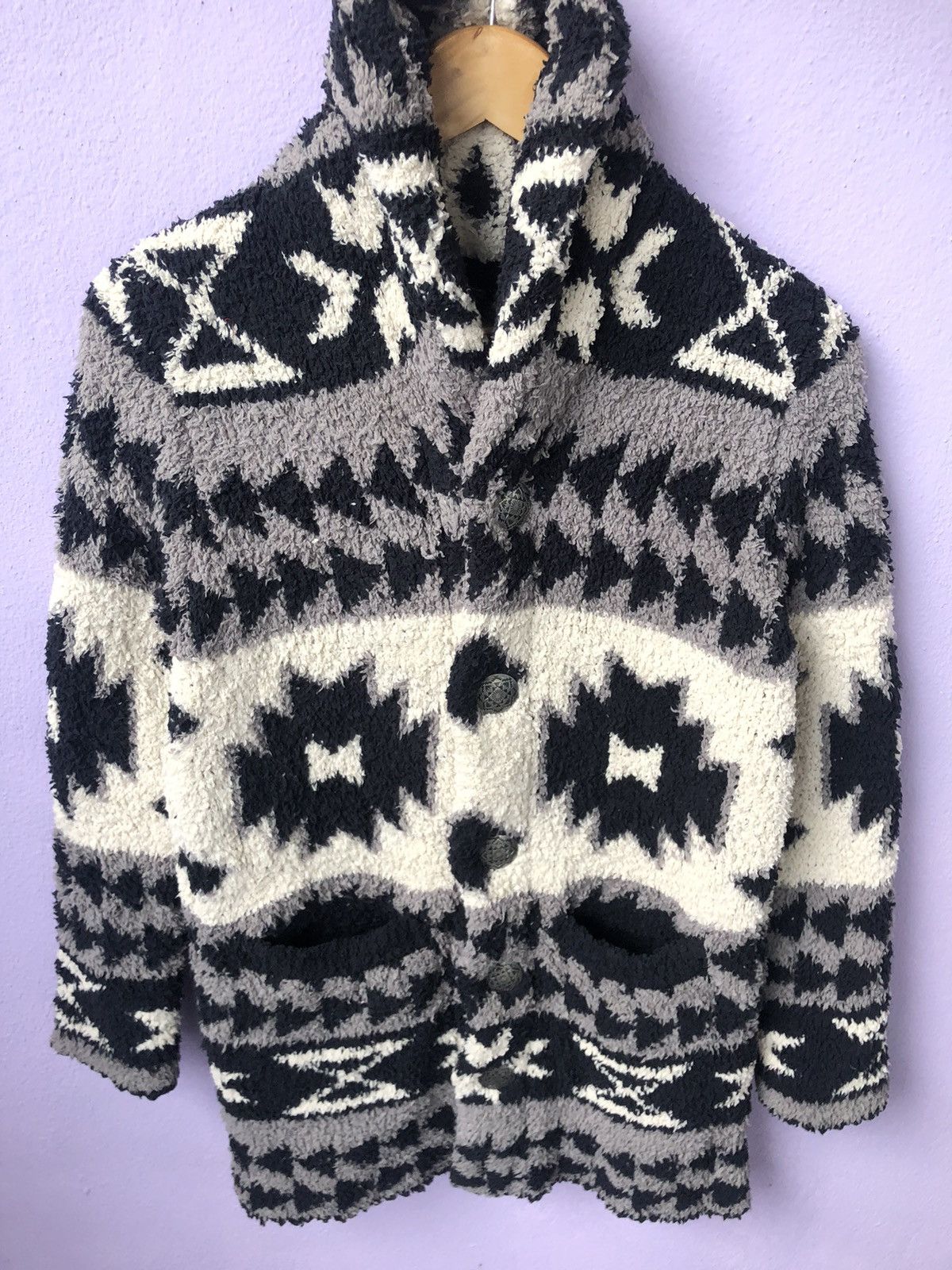 Japanese Brand Vintage Cali Surf Mohair Deep pile Cardigan Jacket Size US M / EU 48-50 / 2 - 6 Thumbnail