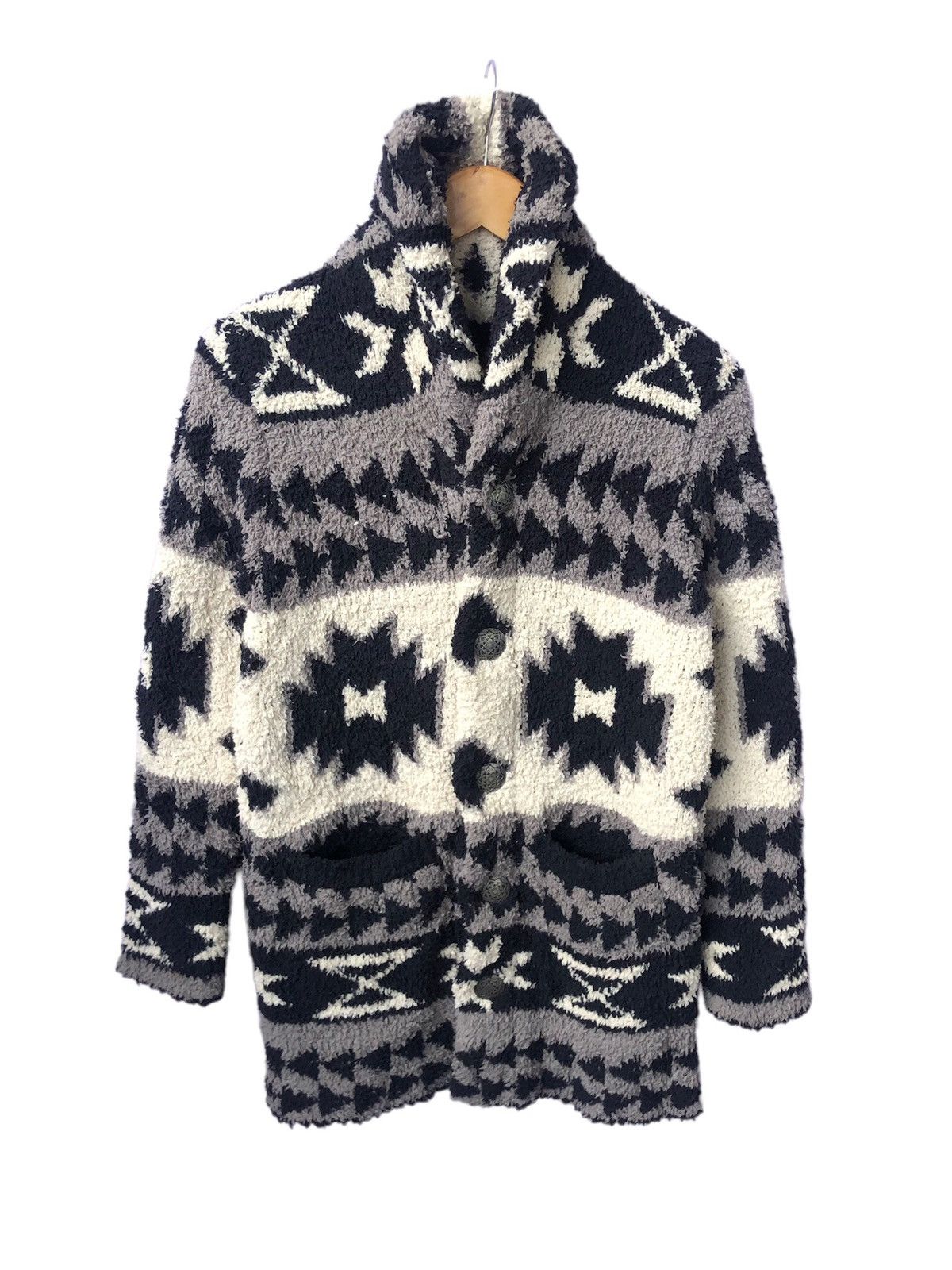 Japanese Brand Vintage Cali Surf Mohair Deep pile Cardigan Jacket Size US M / EU 48-50 / 2 - 1 Thumbnail