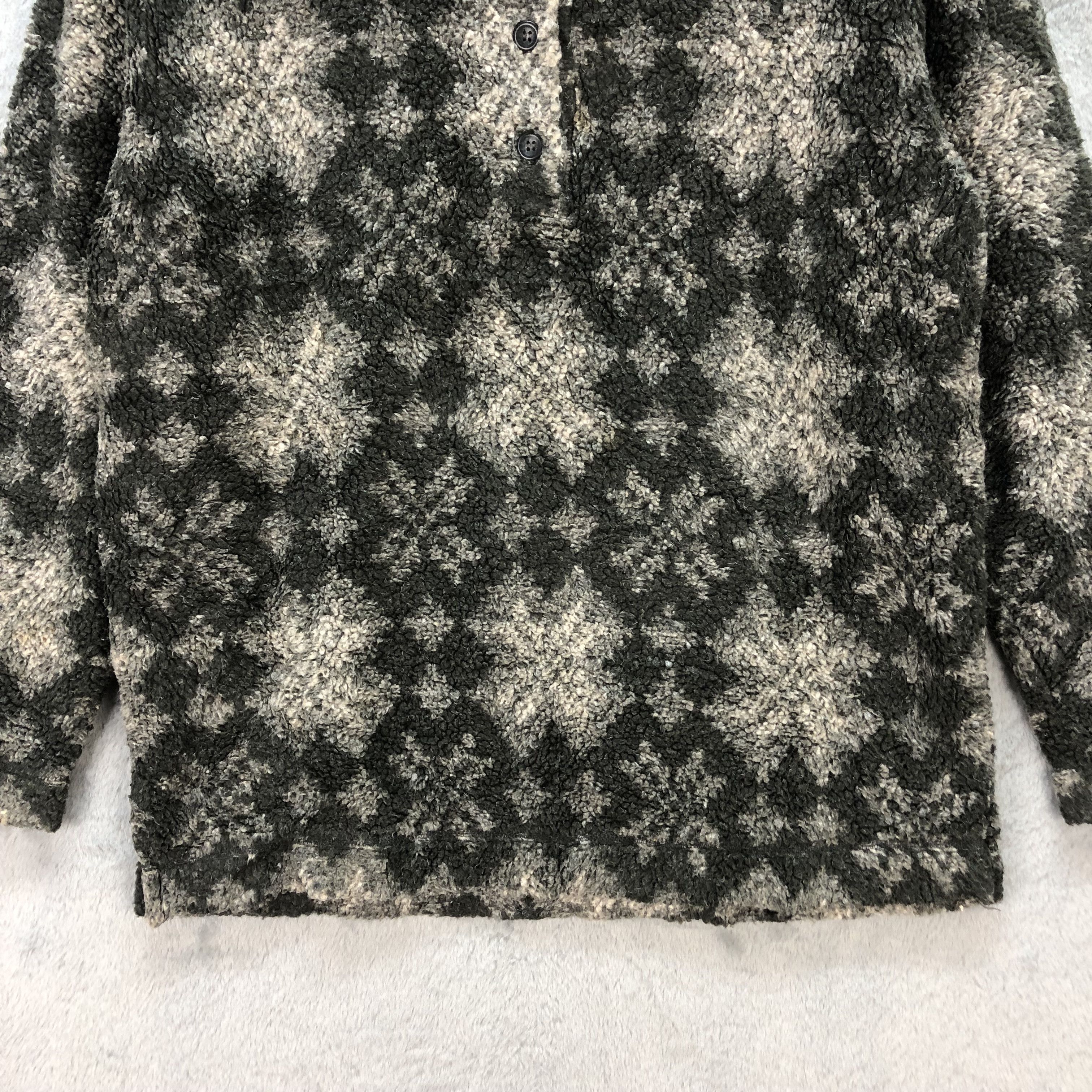 L.L. Bean LL BEAN HALF BUTTON ABSTRACT DEEP PILE FLEECE #6716-81 Size US S / EU 44-46 / 1 - 3 Thumbnail
