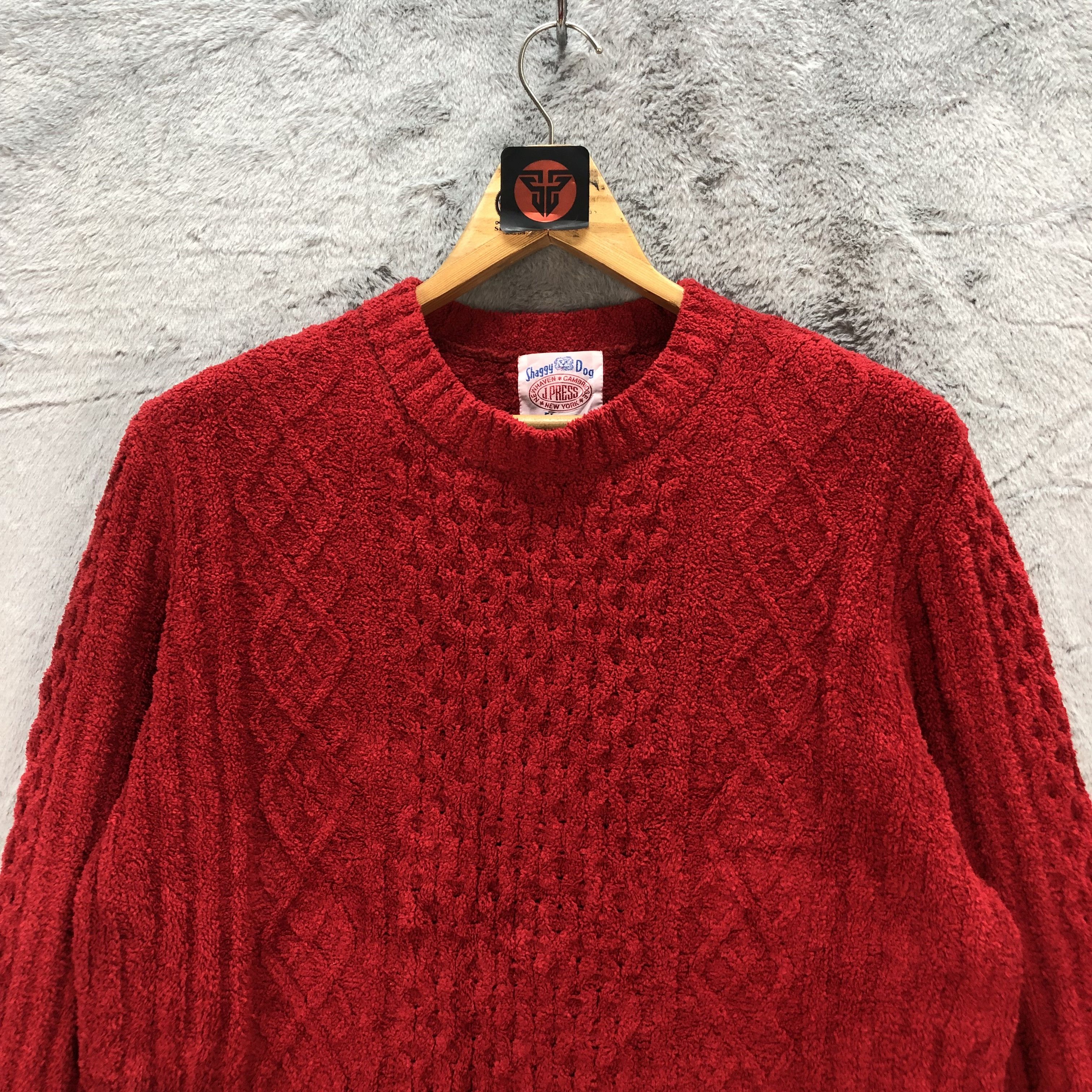 J. Press J.PRESS SHAGGY DOG FLEECE RED KNITWEAR #6717-81 Size L / US 10 / IT 46 - 2 Thumbnail