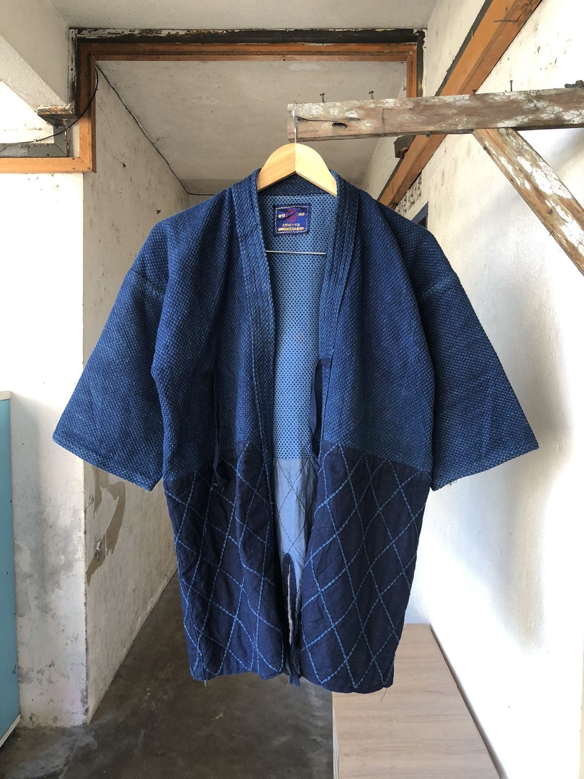 image of Woven Indigo Sashiko Jacket Inspired Kapital in Blue, Men's (Size Medium)
