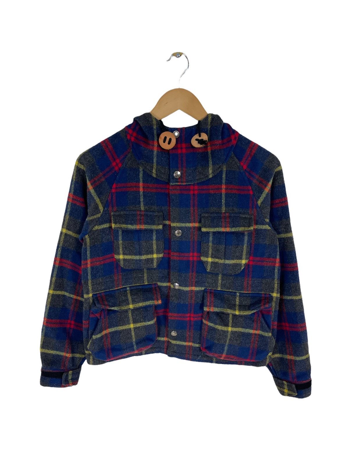 Beams Plus Vintage Beams Boy Multi Pocket Patchwork Wool Jacket Hoodie Size US S / EU 44-46 / 1 - 6 Thumbnail
