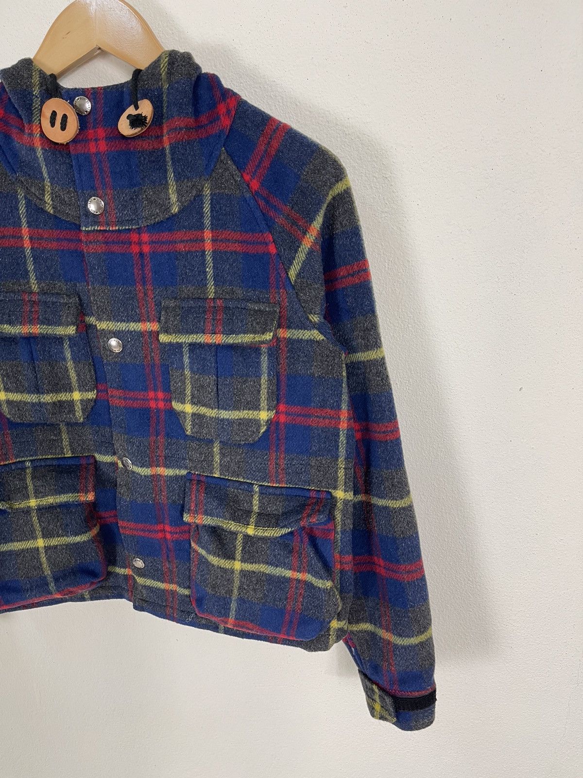 Beams Plus Vintage Beams Boy Multi Pocket Patchwork Wool Jacket Hoodie Size US S / EU 44-46 / 1 - 10 Thumbnail