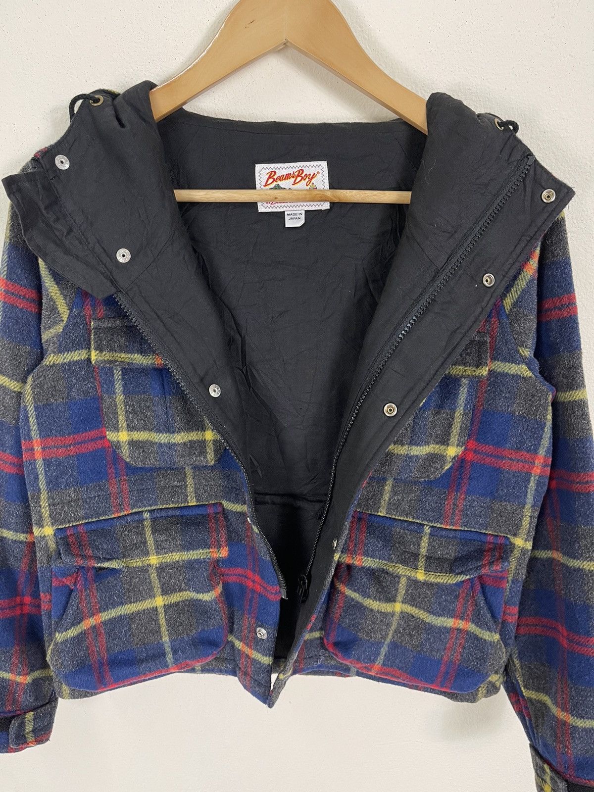 Beams Plus Vintage Beams Boy Multi Pocket Patchwork Wool Jacket Hoodie Size US S / EU 44-46 / 1 - 12 Thumbnail