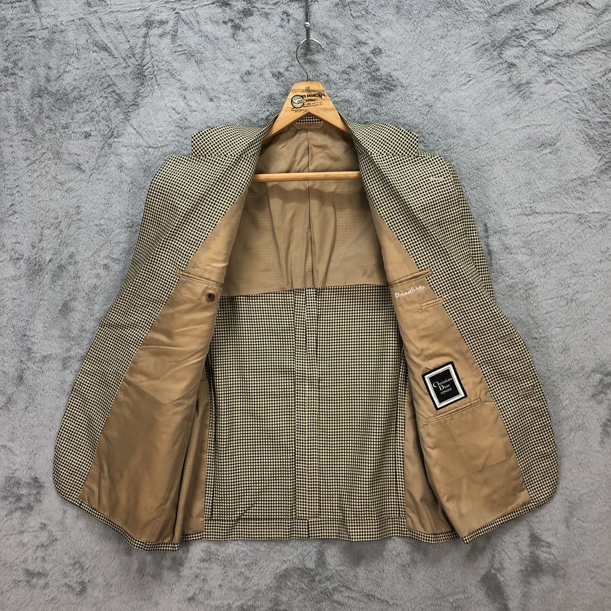 Christian Dior Monsieur CHRISTIAN DIOR MONSIEUR GOLDEN CHECK SUIT JACKET #5540-196 Size 42R - 6 Thumbnail