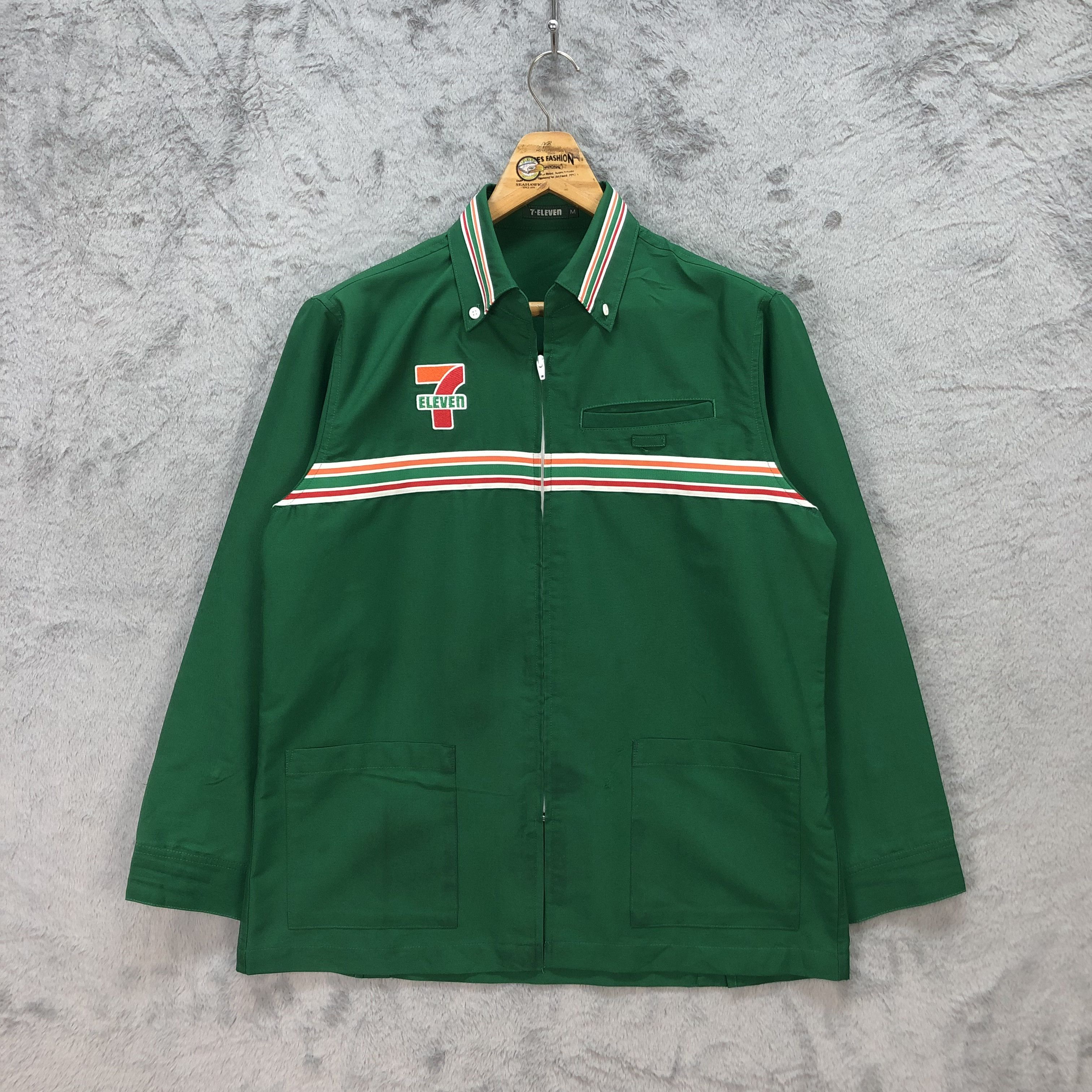 Japanese Brand VINTAGE 90'S 7 ELEVEN UNIFORM L/S ZIPPER JACKET #5532-196 Size US M / EU 48-50 / 2 - 1 Thumbnail