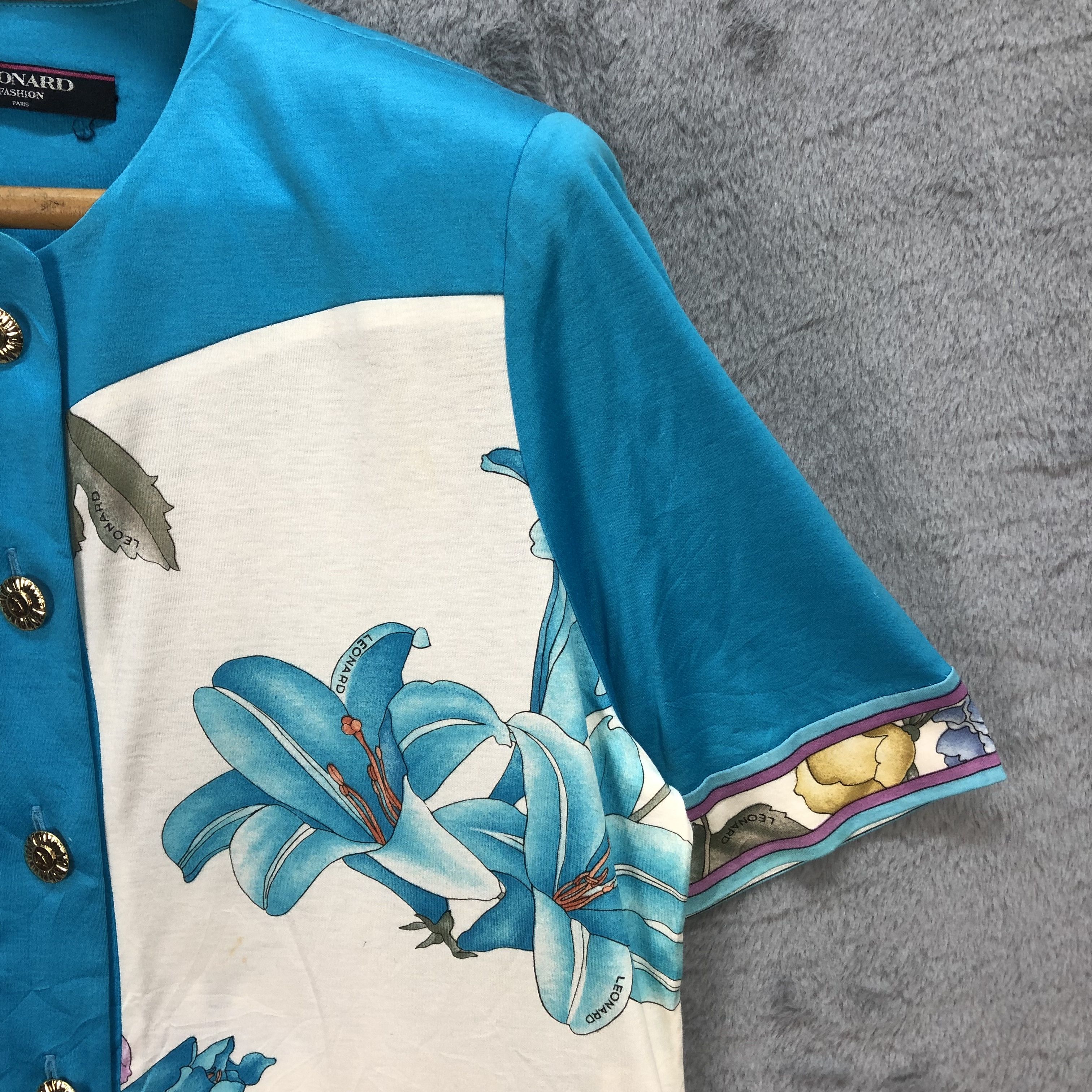 Japanese Brand LEONARD FASHION PARIS MADE IN JAPAN FLORAL SHIRT #5606-200 Size M / US 6-8 / IT 42-44 - 7 Thumbnail