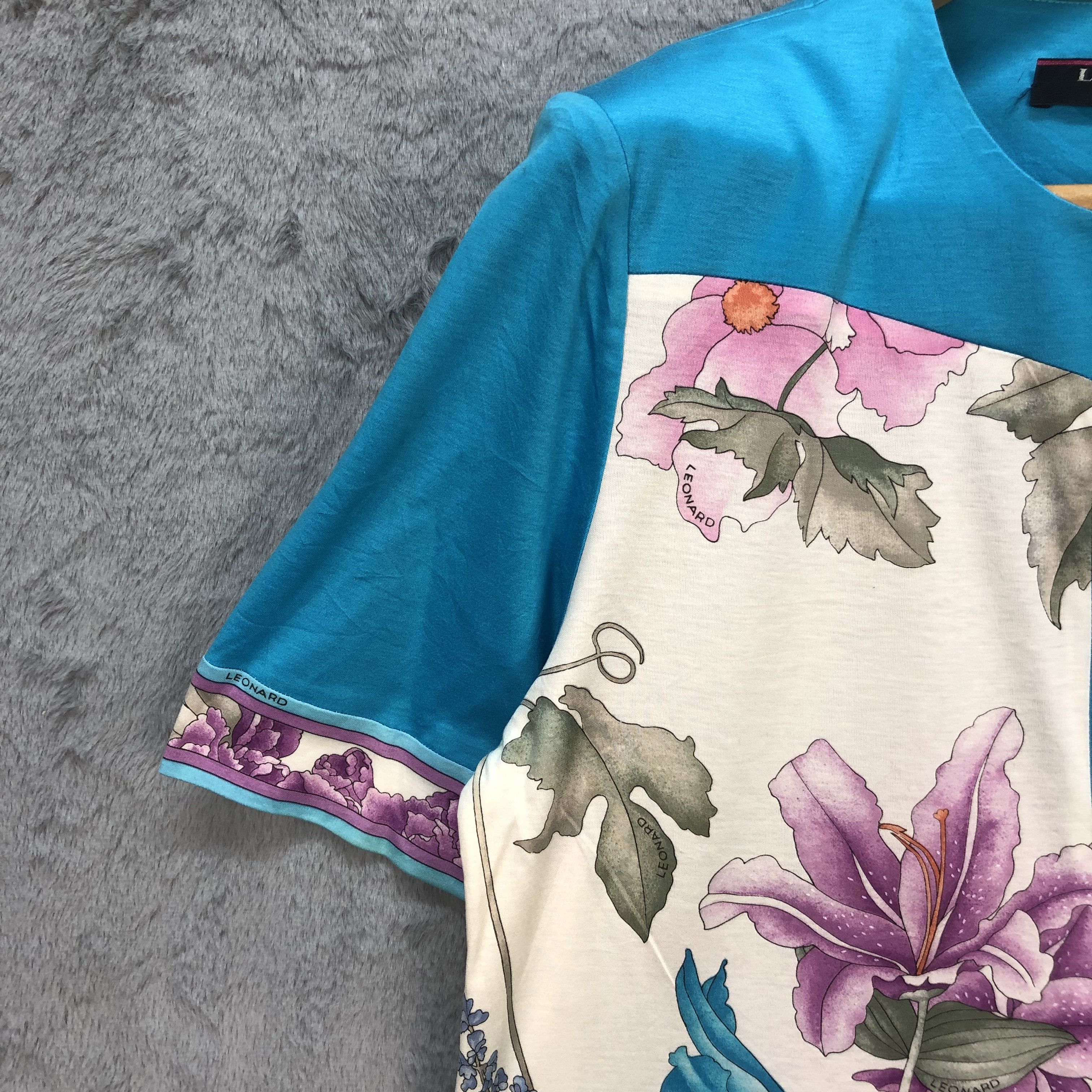 Japanese Brand LEONARD FASHION PARIS MADE IN JAPAN FLORAL SHIRT #5606-200 Size M / US 6-8 / IT 42-44 - 6 Thumbnail