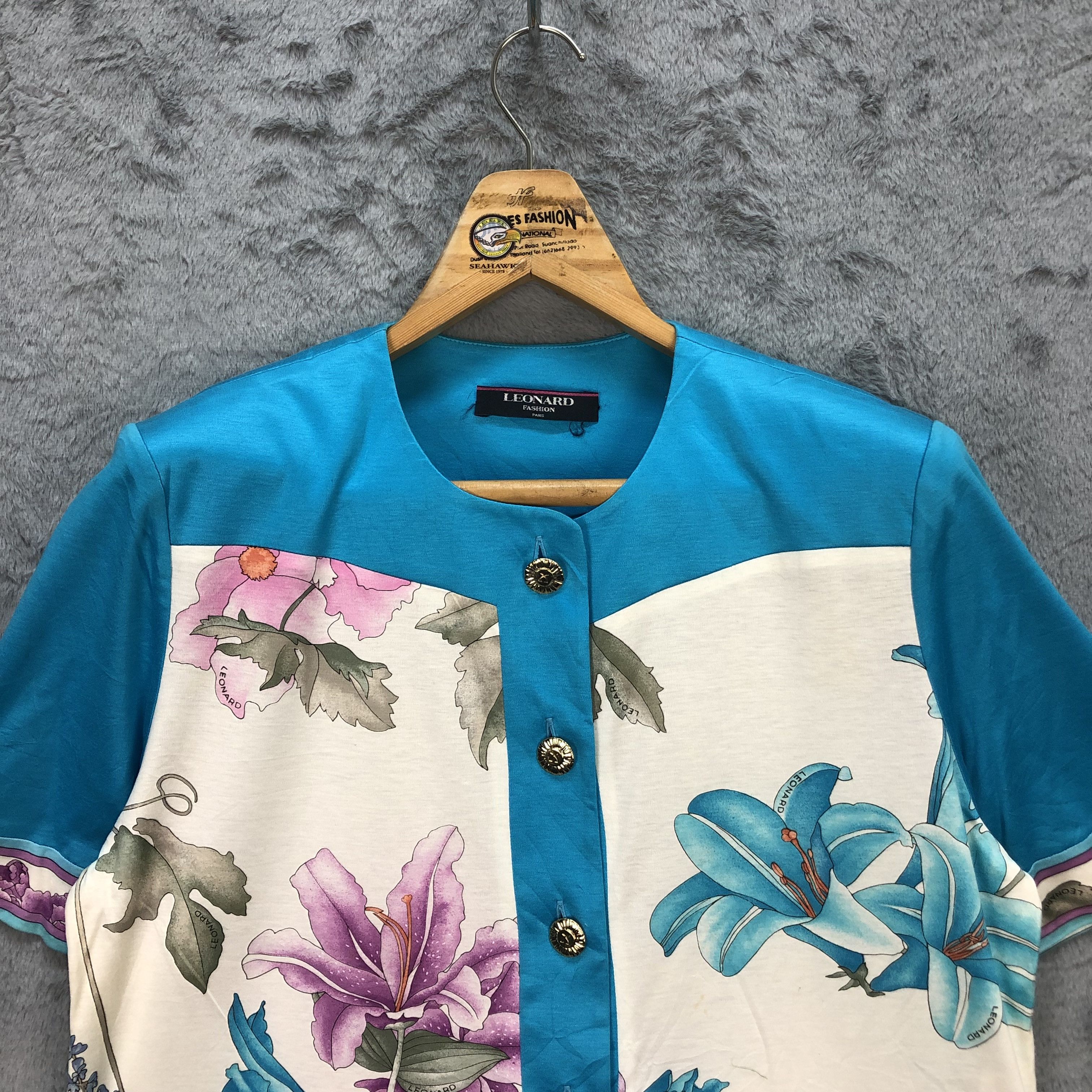 Japanese Brand LEONARD FASHION PARIS MADE IN JAPAN FLORAL SHIRT #5606-200 Size M / US 6-8 / IT 42-44 - 2 Thumbnail