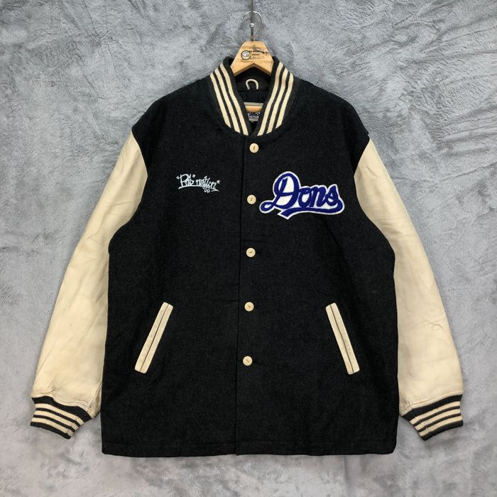 Japanese Brand Vintage PNB NATION Wool Leather Varsity Jacket