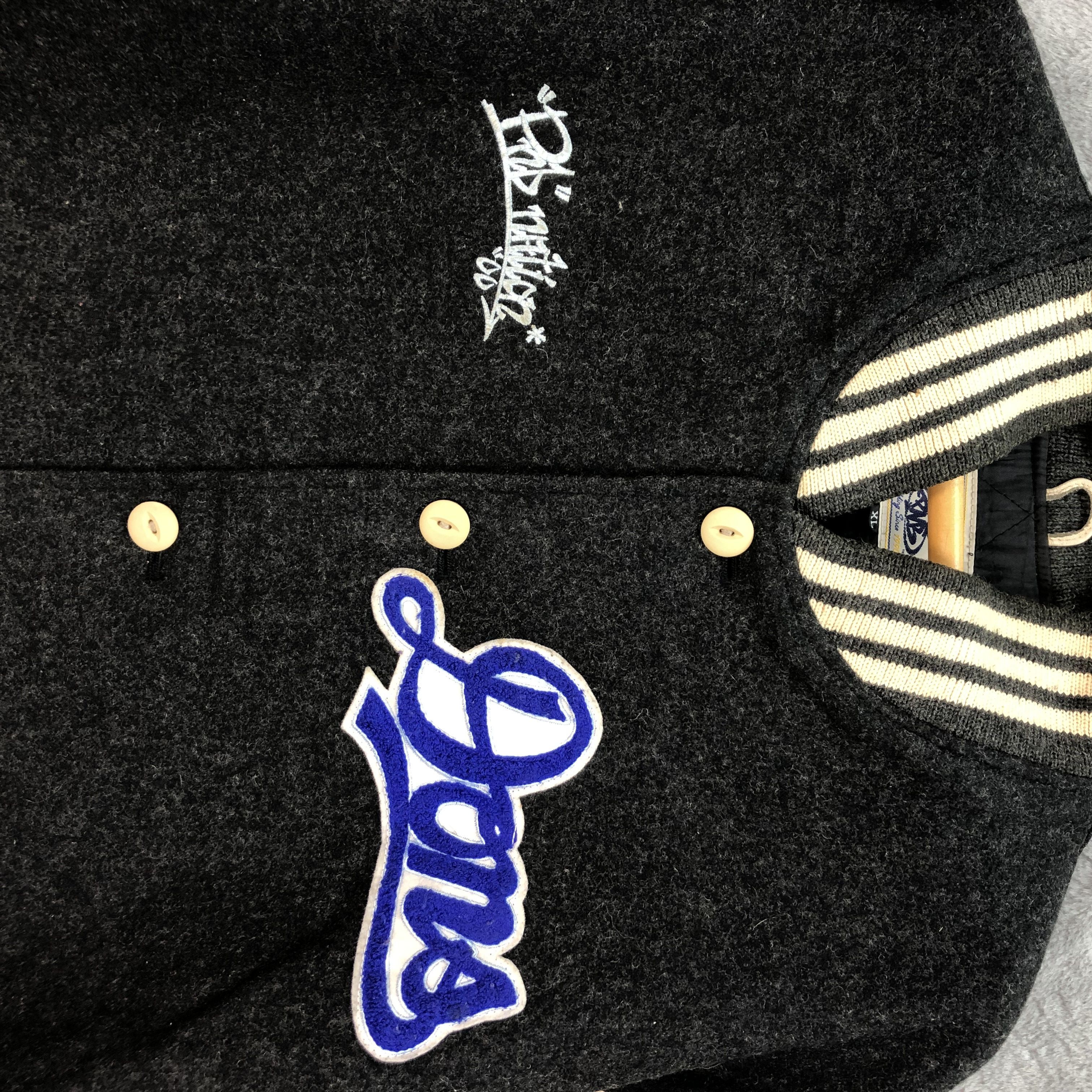 Japanese Brand Vintage PNB NATION Wool Leather Varsity Jacket #4896-175 Size US XL / EU 56 / 4 - 3 Thumbnail