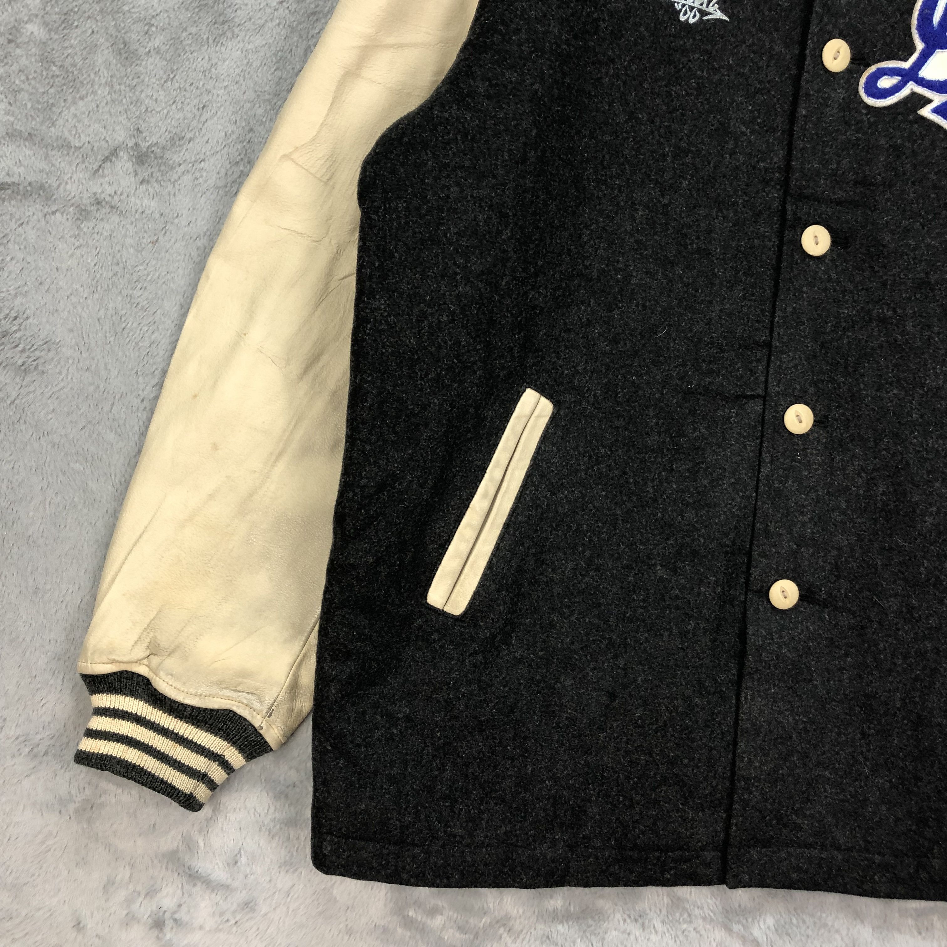 Japanese Brand Vintage PNB NATION Wool Leather Varsity Jacket #4896-175 Size US XL / EU 56 / 4 - 5 Thumbnail