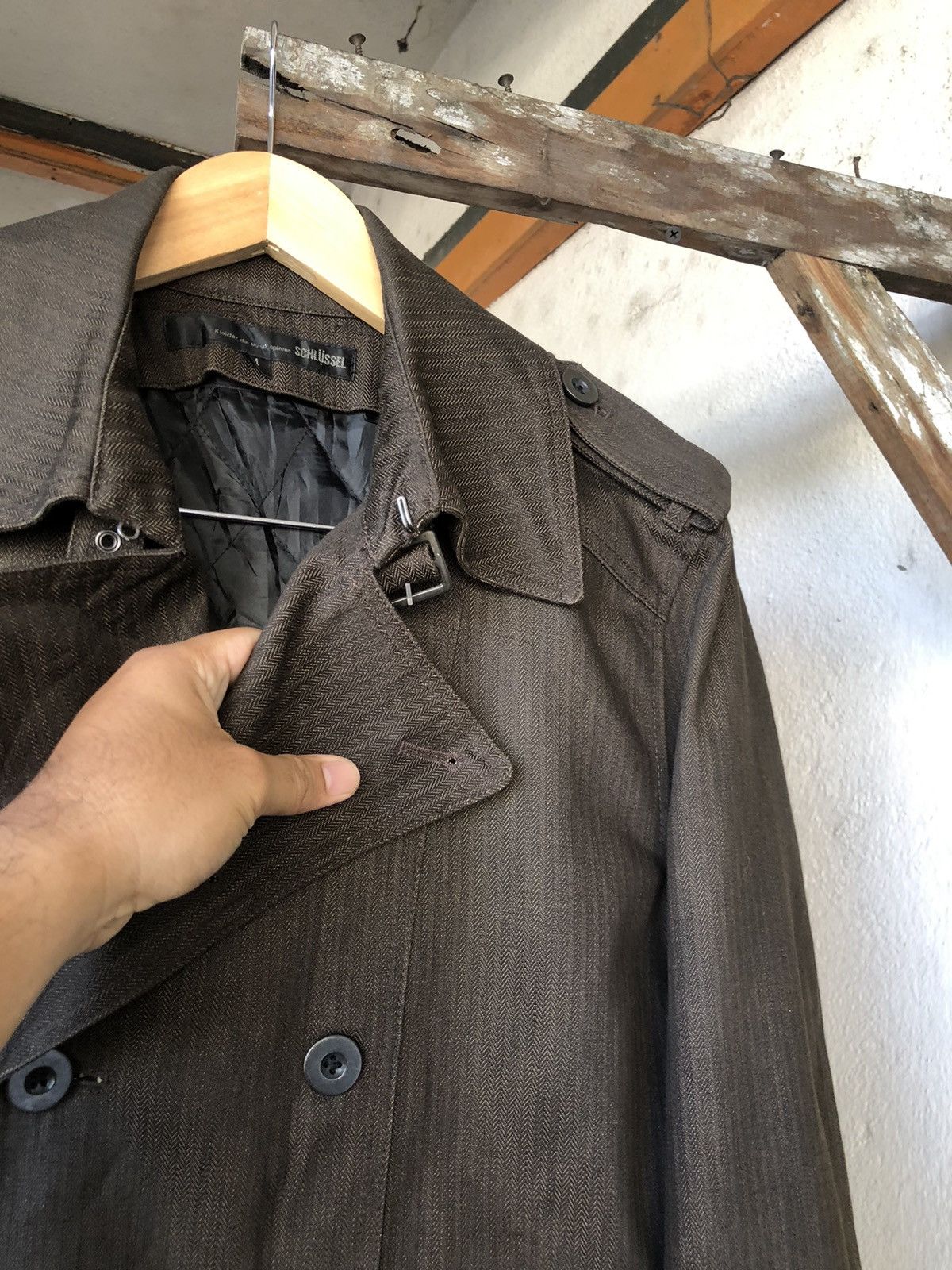 If Six Was Nine Vintage Schlussel Double Breasted Denim Coat Jacket Size US M / EU 48-50 / 2 - 8 Thumbnail