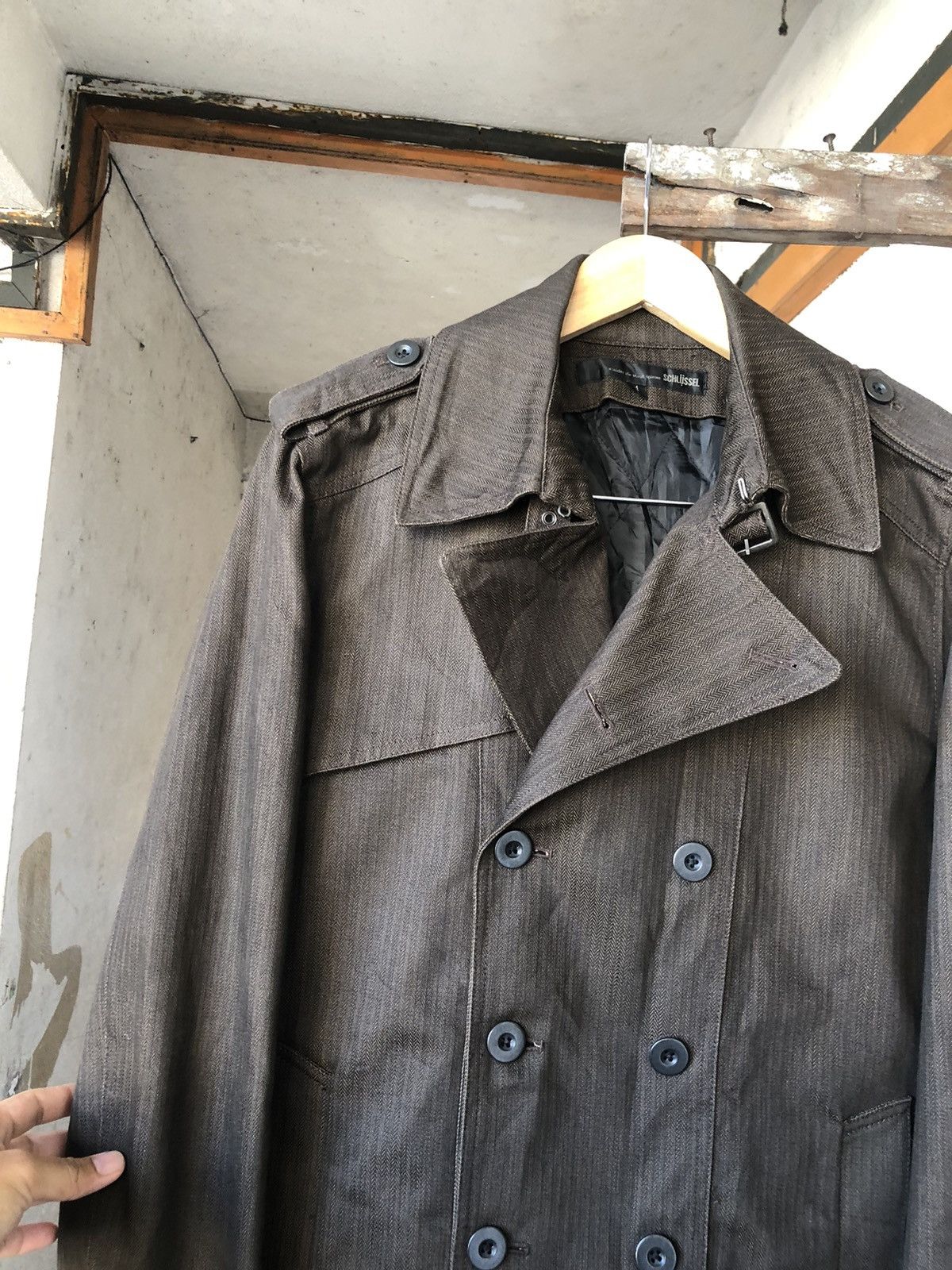 If Six Was Nine Vintage Schlussel Double Breasted Denim Coat Jacket Size US M / EU 48-50 / 2 - 9 Thumbnail