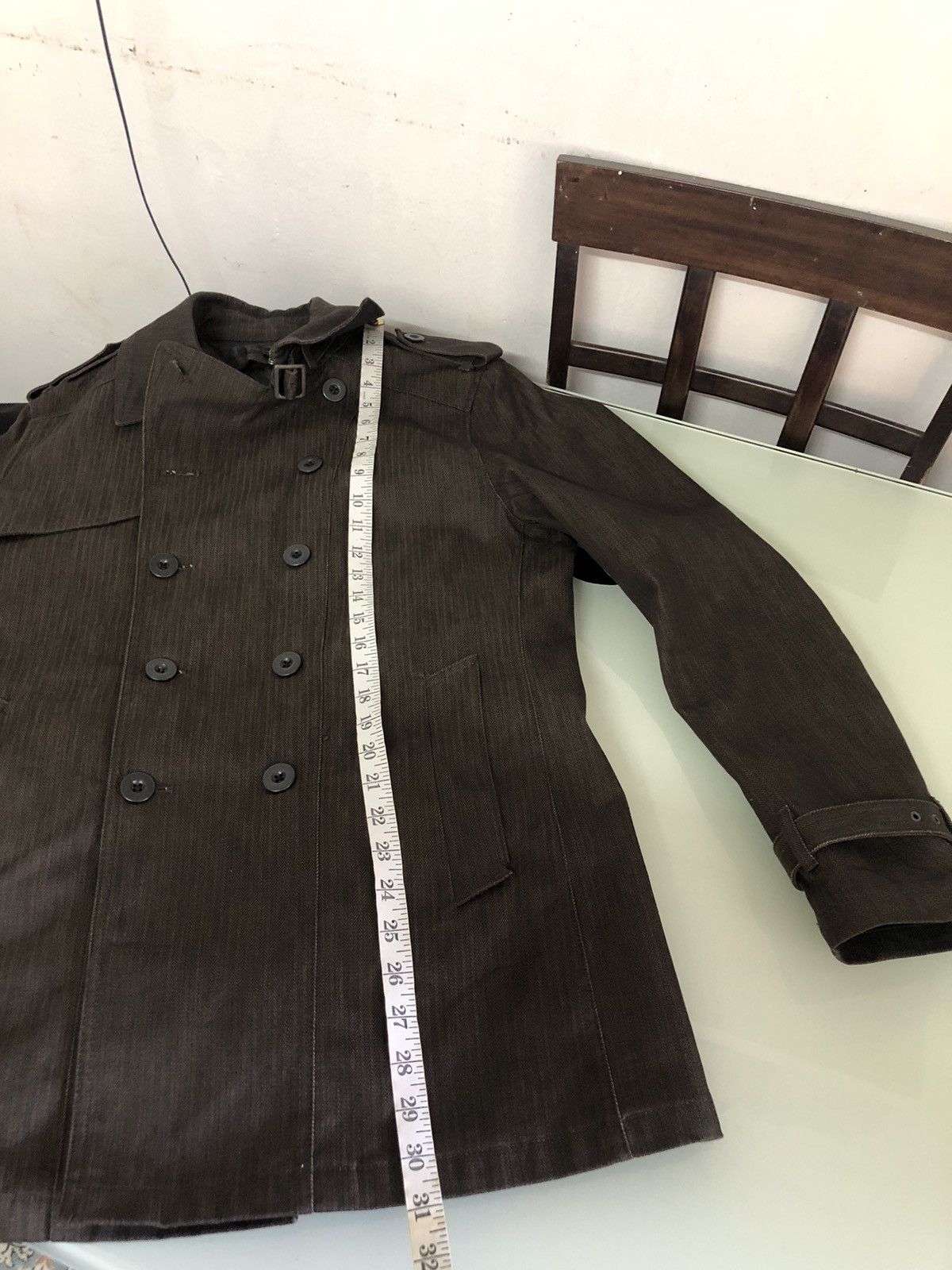 If Six Was Nine Vintage Schlussel Double Breasted Denim Coat Jacket Size US M / EU 48-50 / 2 - 22 Thumbnail