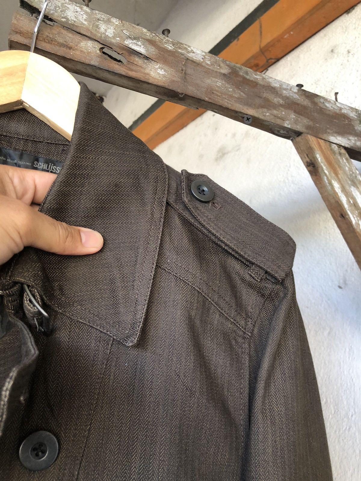 If Six Was Nine Vintage Schlussel Double Breasted Denim Coat Jacket Size US M / EU 48-50 / 2 - 13 Thumbnail