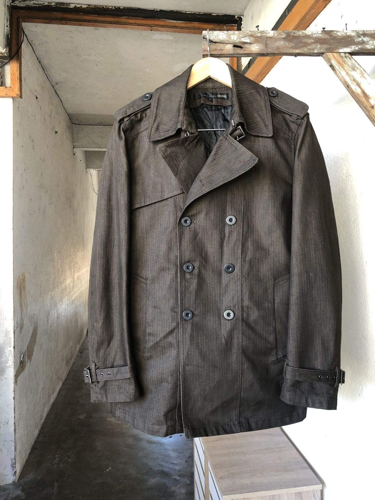 If Six Was Nine Vintage Schlussel Double Breasted Denim Coat Jacket Size US M / EU 48-50 / 2 - 6 Thumbnail