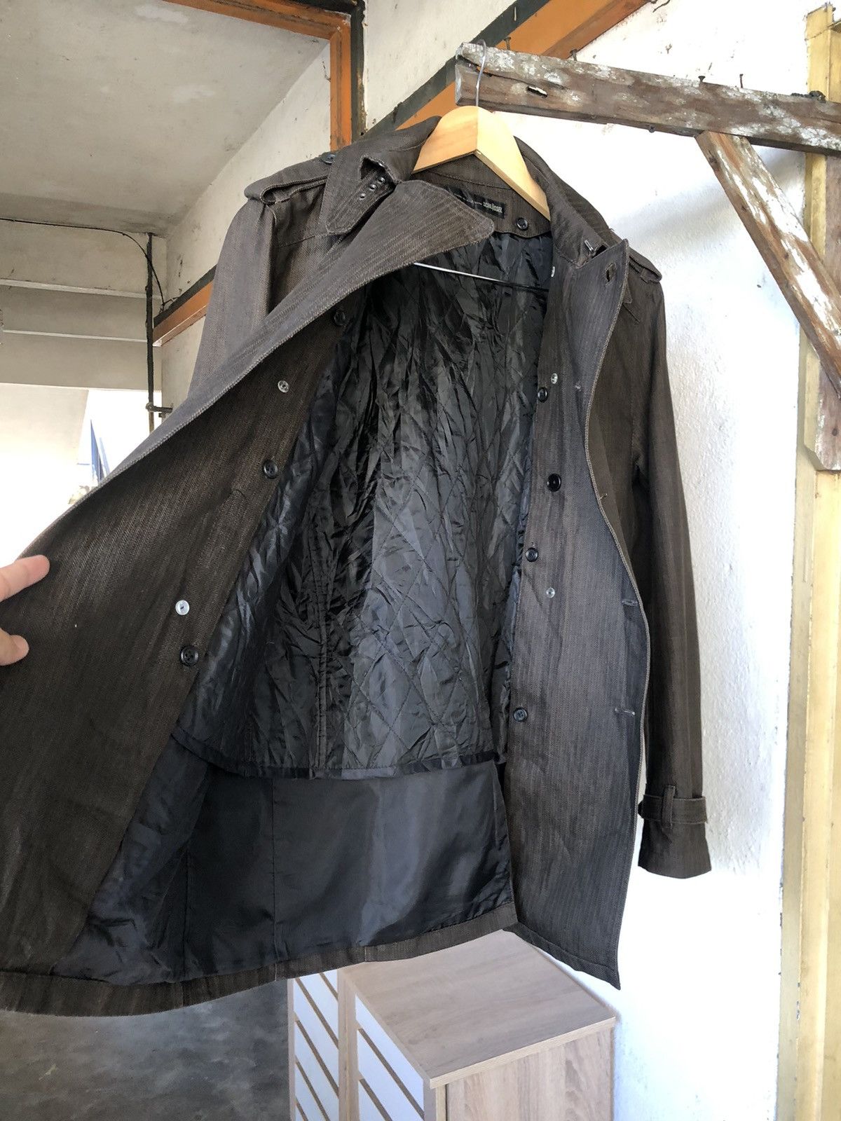 If Six Was Nine Vintage Schlussel Double Breasted Denim Coat Jacket Size US M / EU 48-50 / 2 - 16 Thumbnail