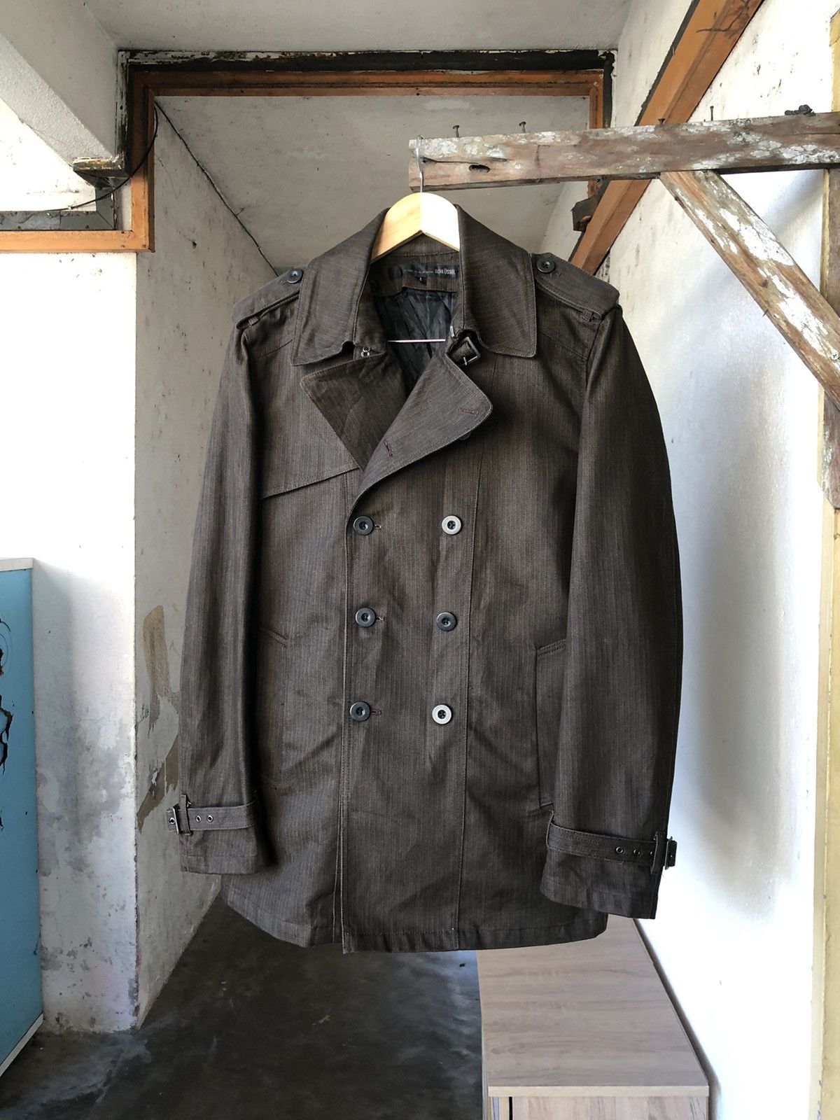 If Six Was Nine Vintage Schlussel Double Breasted Denim Coat Jacket Size US M / EU 48-50 / 2 - 5 Thumbnail
