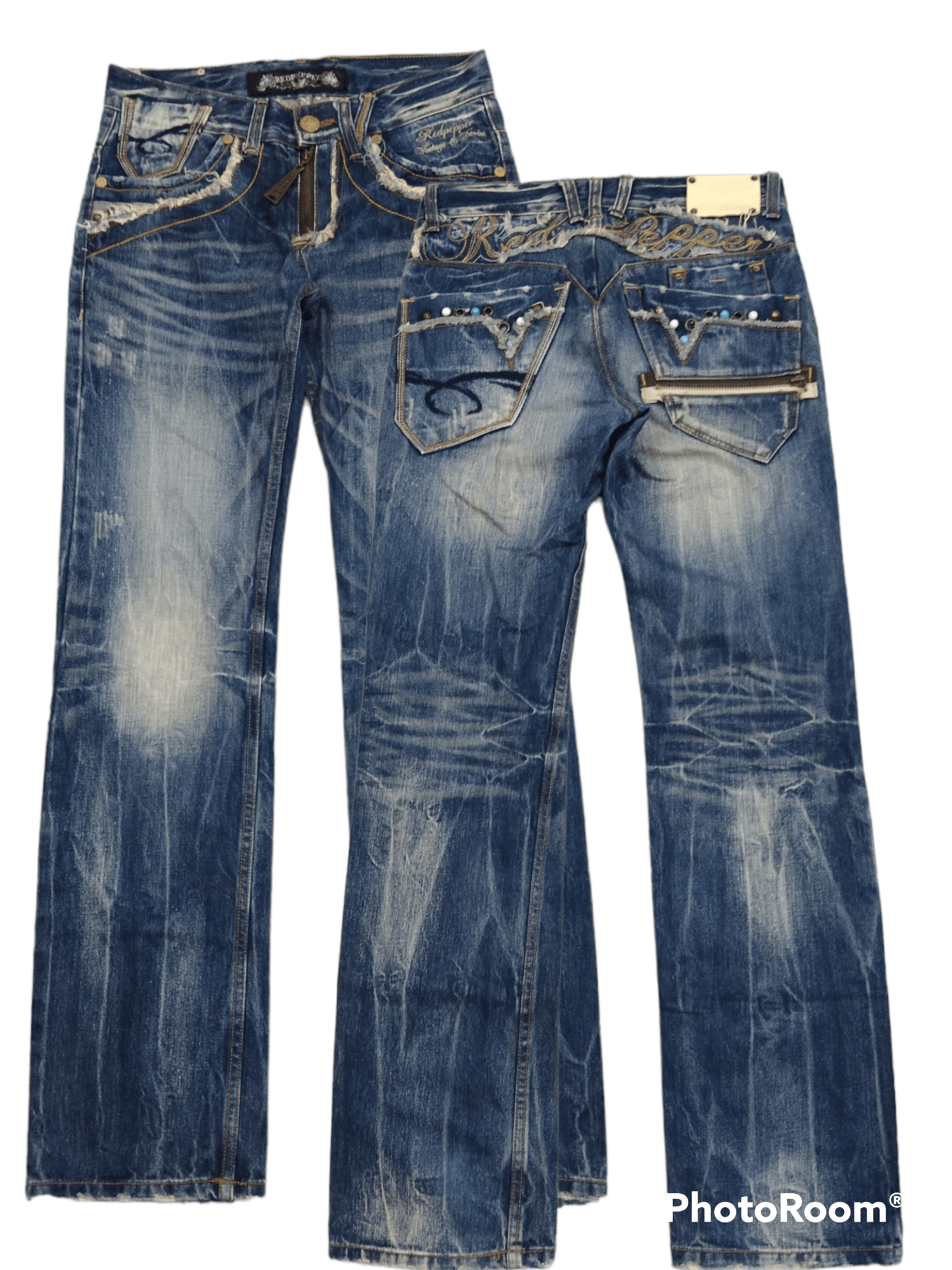 If Six Was Nine SiCK WASHED BLUE RED PEPPER DENIM PANTS Size US 31 - 1 Preview