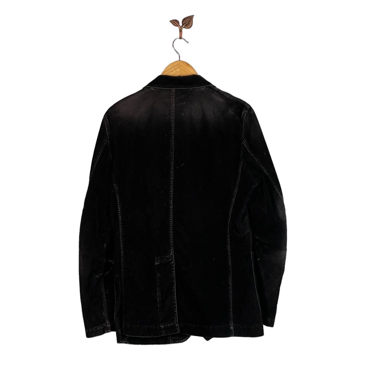 Issey Miyake Tete Homme Black Faded Suede Blazer Size 42S - 8 Thumbnail