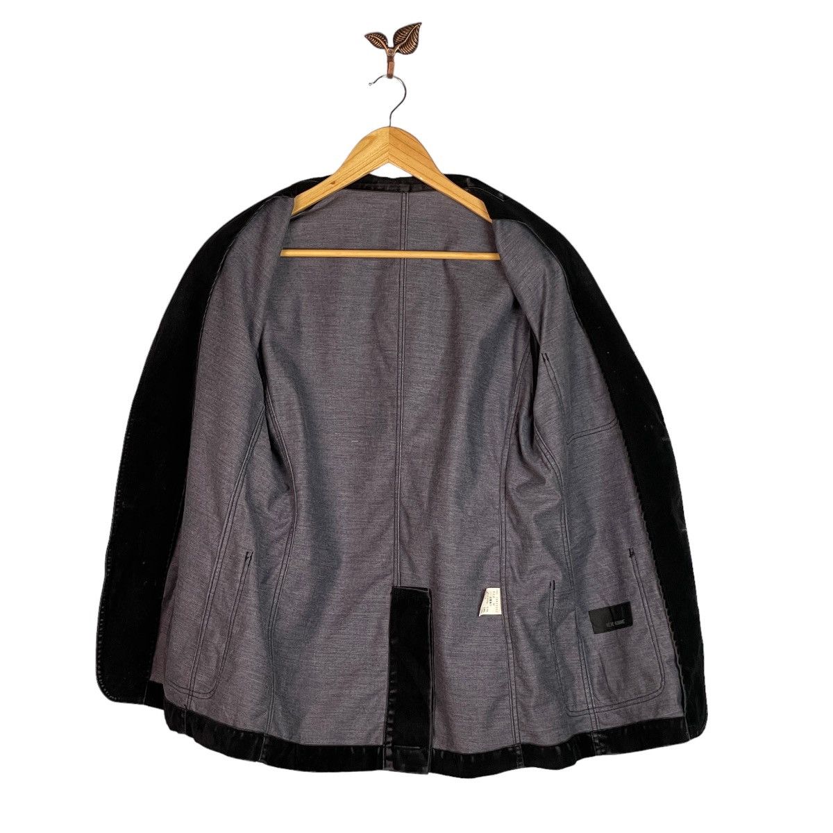 Issey Miyake Tete Homme Black Faded Suede Blazer Size 42S - 10 Thumbnail