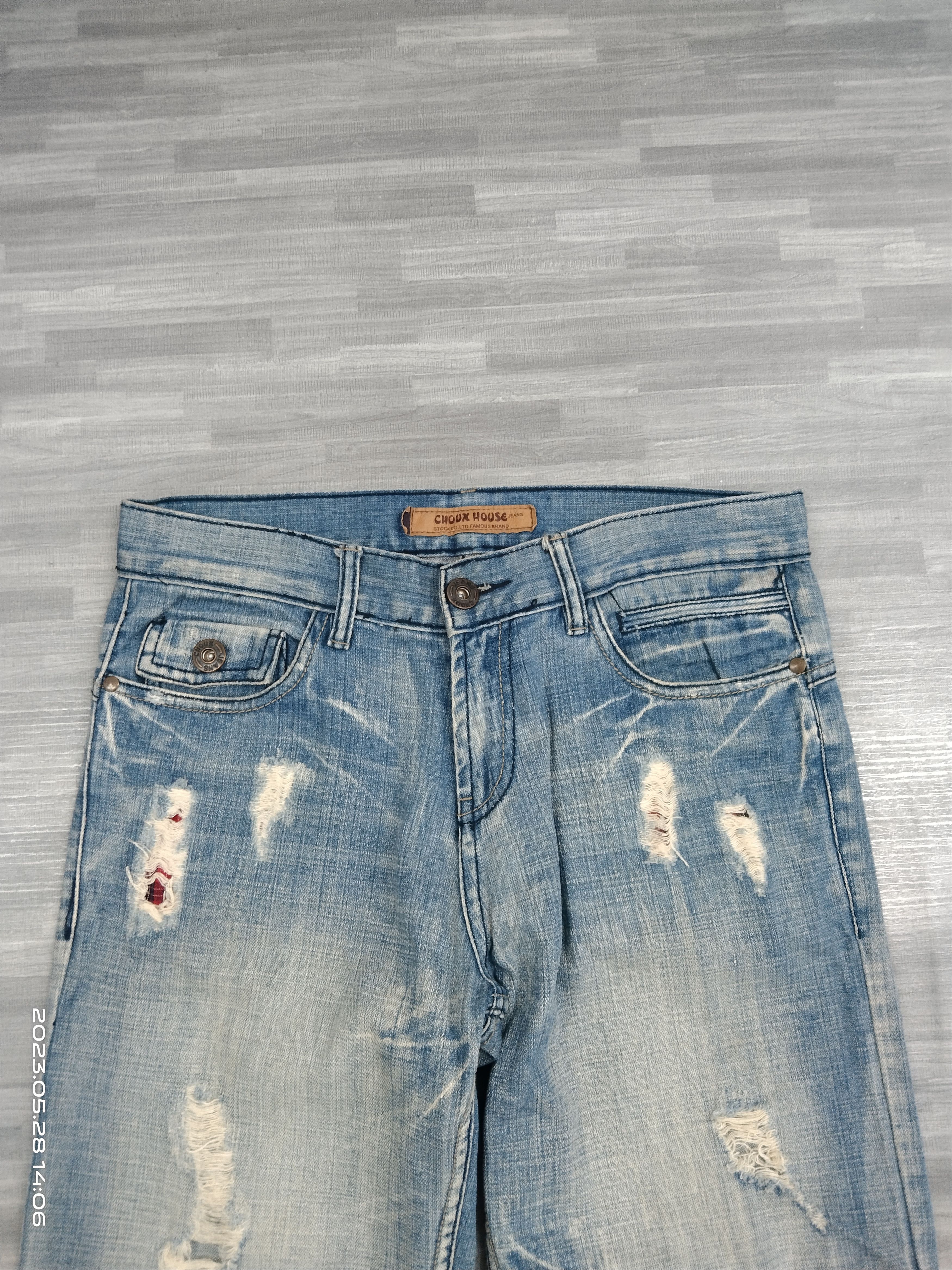 Japanese Brand SiCK🔥RIPED CHOUX HOUSE DENIM PANTS Size US 31 - 4 Thumbnail