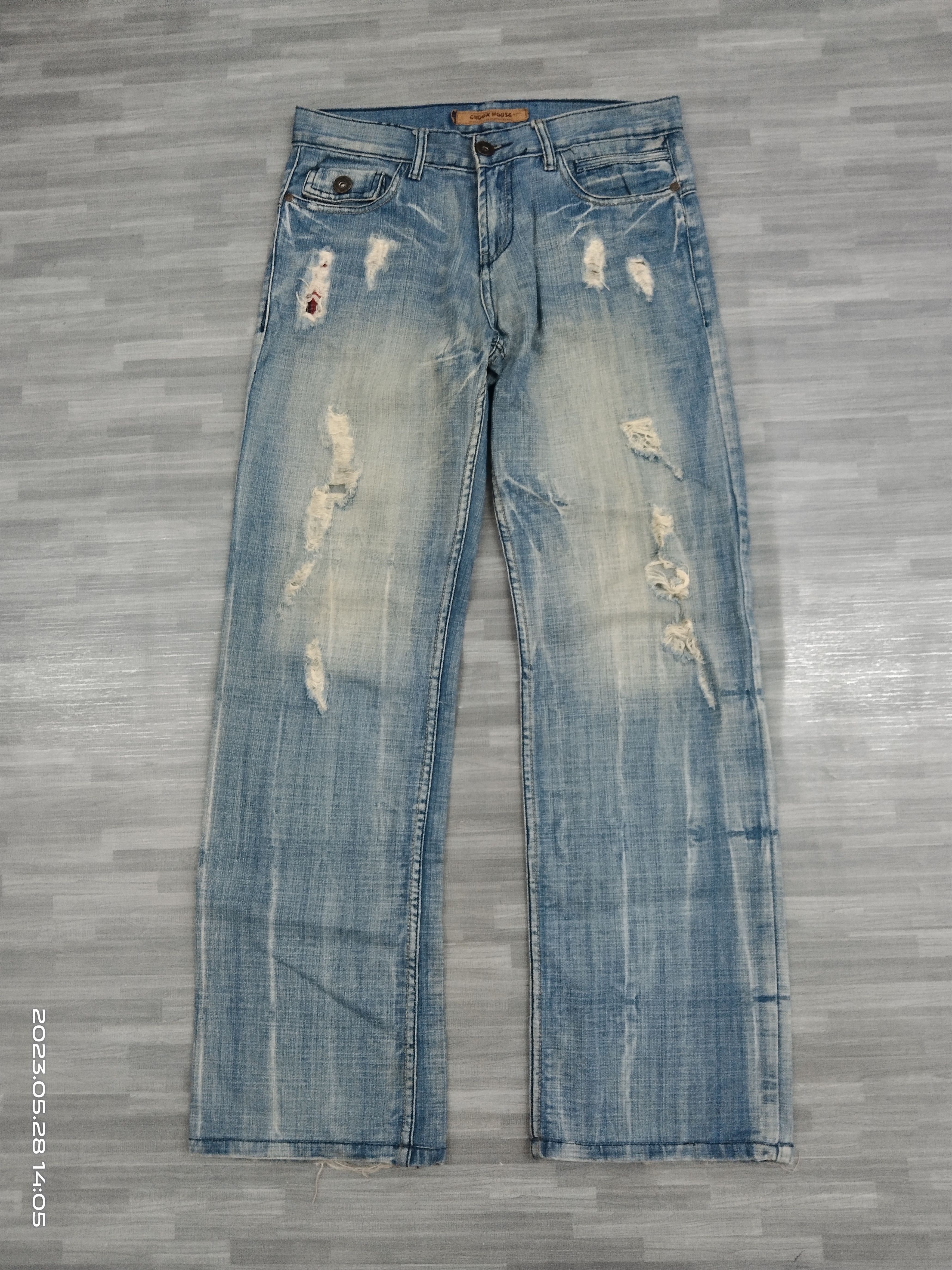 Japanese Brand SiCK🔥RIPED CHOUX HOUSE DENIM PANTS Size US 31 - 2 Thumbnail