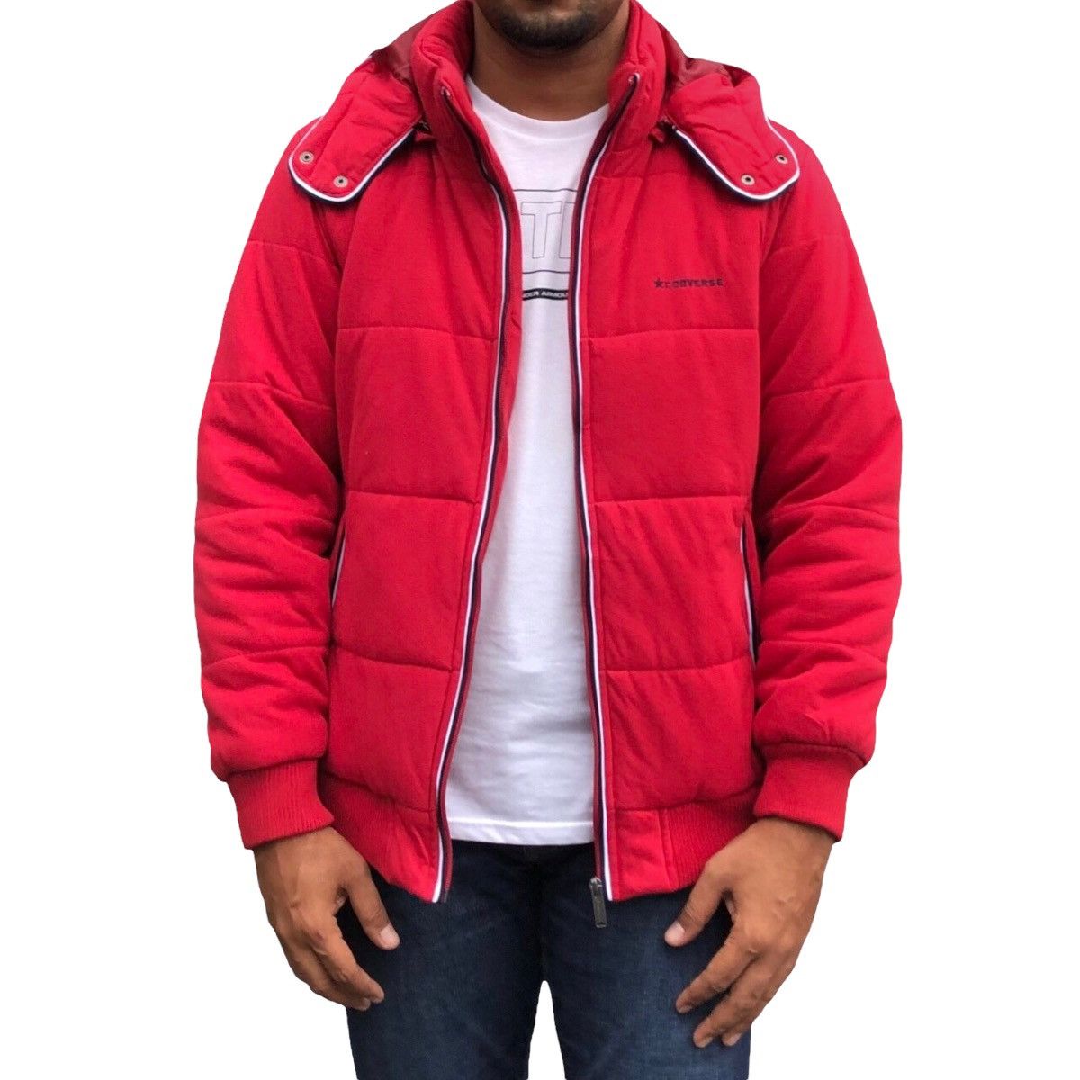 Converse Converse Embroidery Spellout Puffer Jacket With Hoodie Size US L / EU 52-54 / 3 - 2 Thumbnail