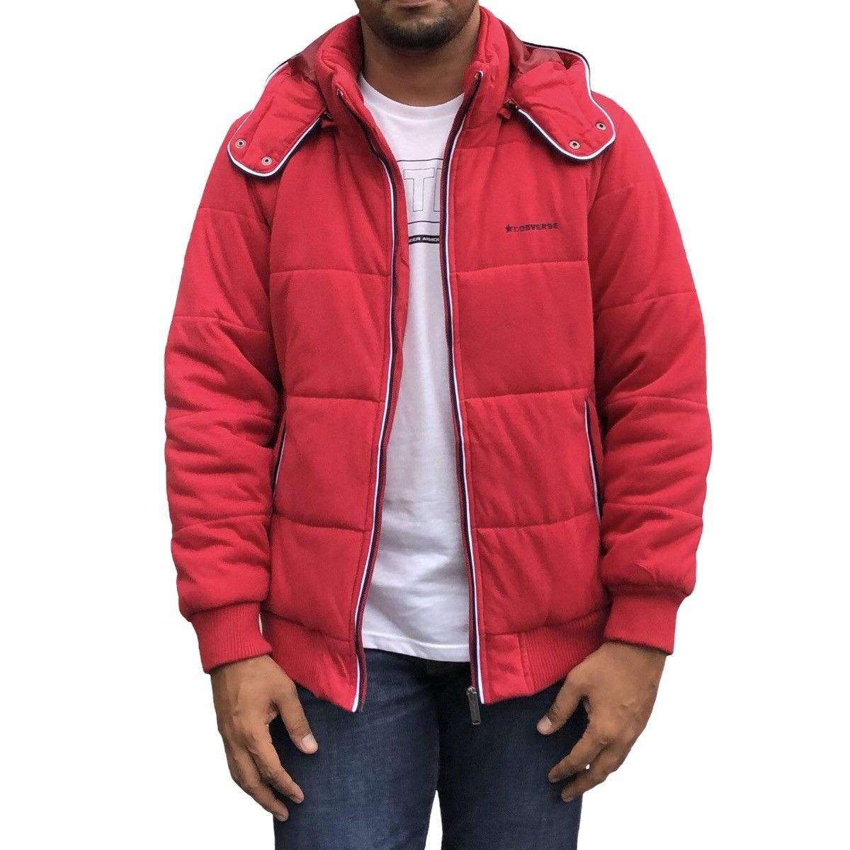 Converse Converse Embroidery Spellout Puffer Jacket With Hoodie Size US L / EU 52-54 / 3 - 3 Thumbnail